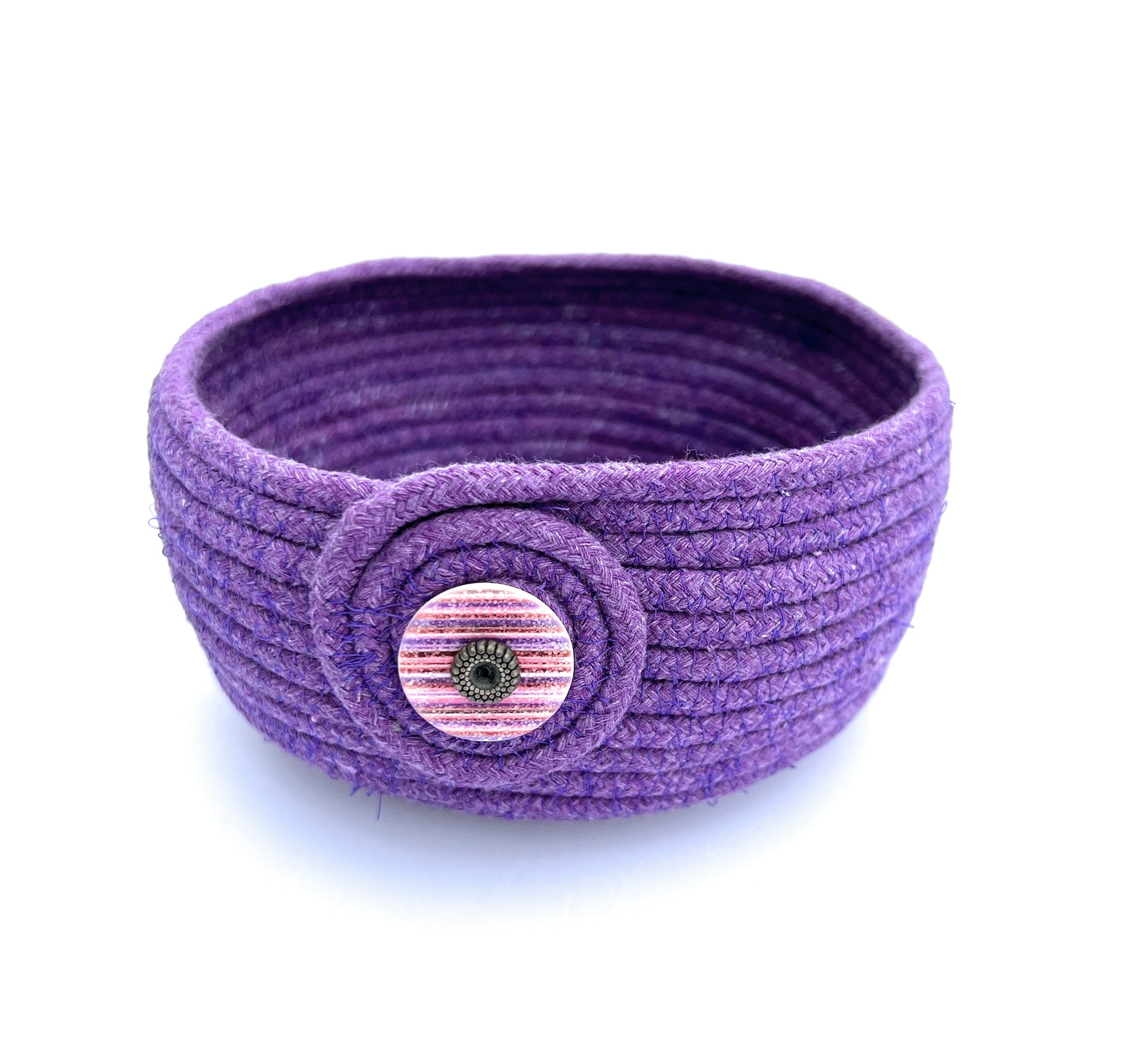 Coiled Rope Bowl in Lavendar Purple