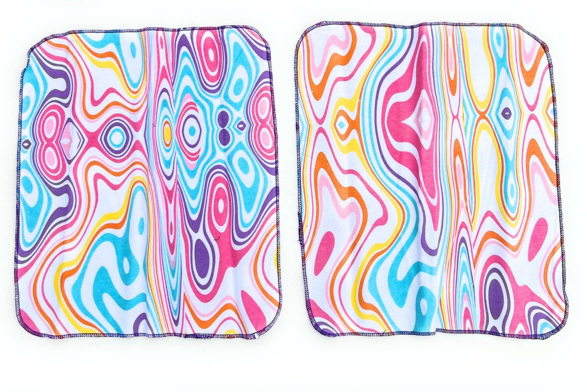 Non Paper Towels Napkins Wavy Psychedelic Large 10" x 12"  in a 6 pack