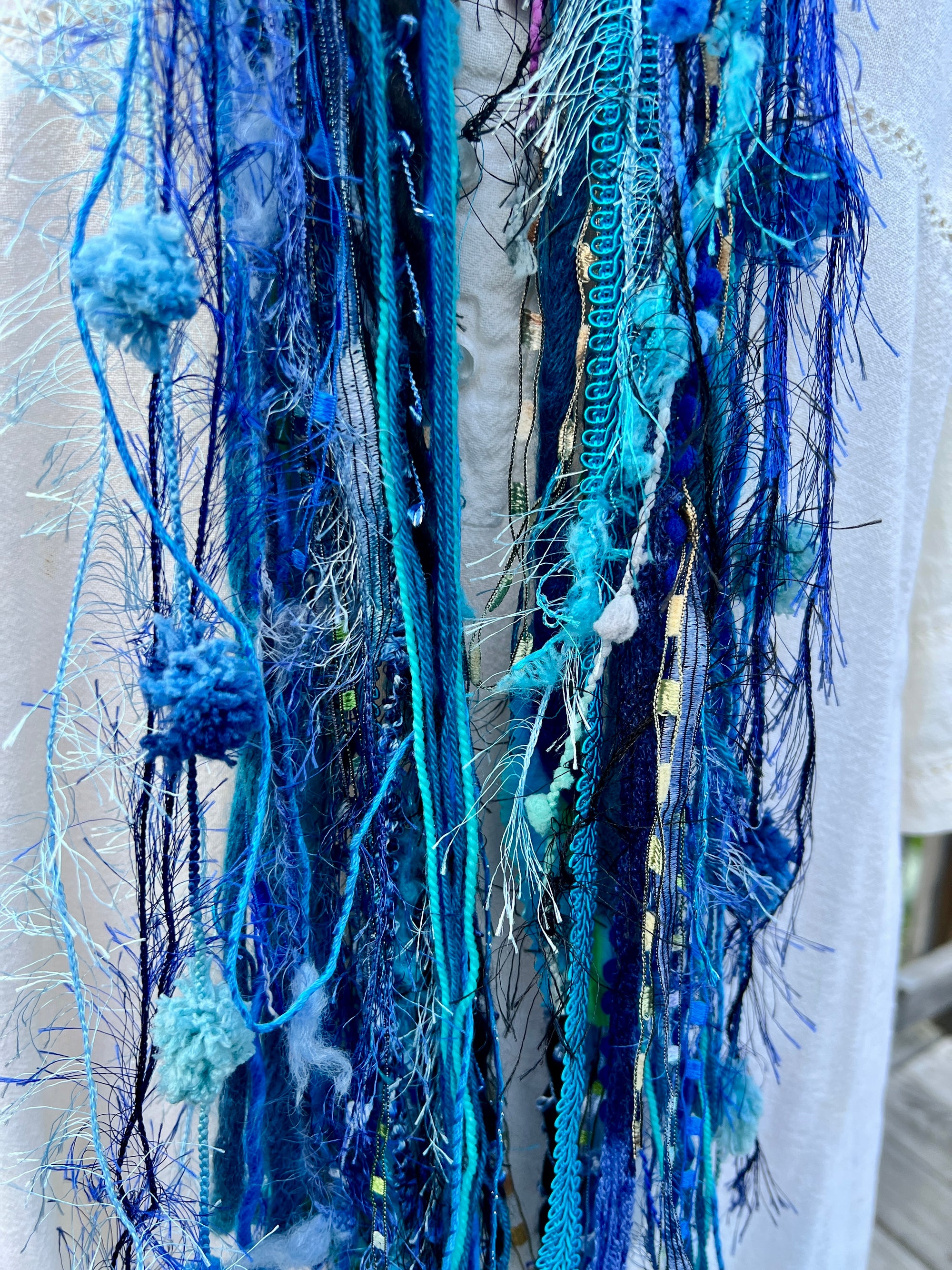 Yarn Scarf -  Blues #13