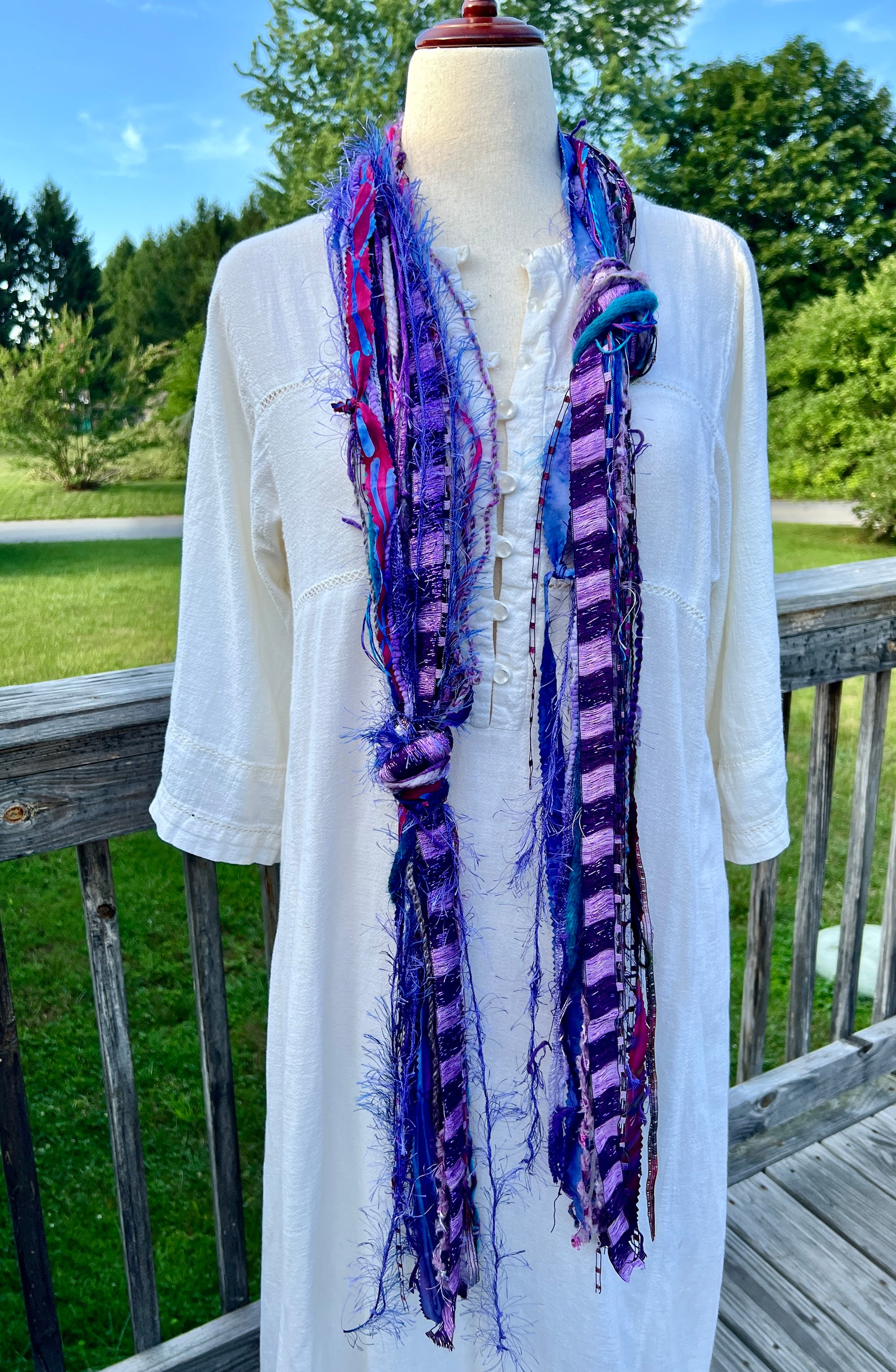 Yarn Scarf -  Purples #15