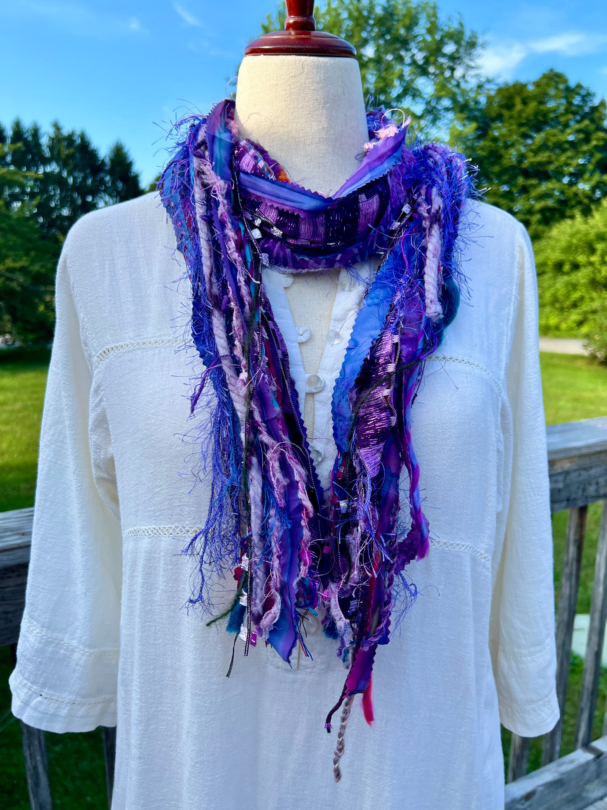 Yarn Scarf -  Purples #16