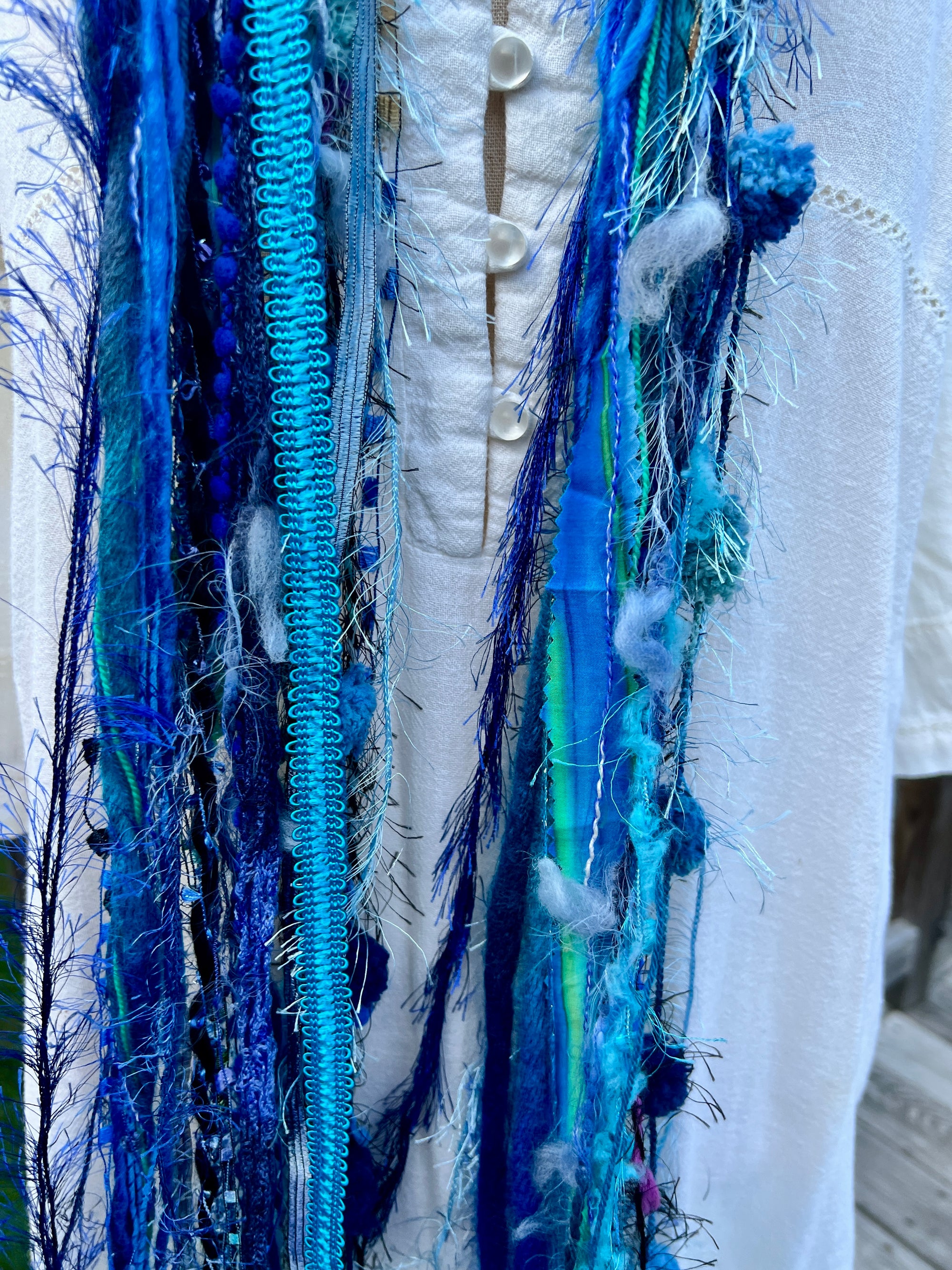 Yarn Scarf -  Blues #14