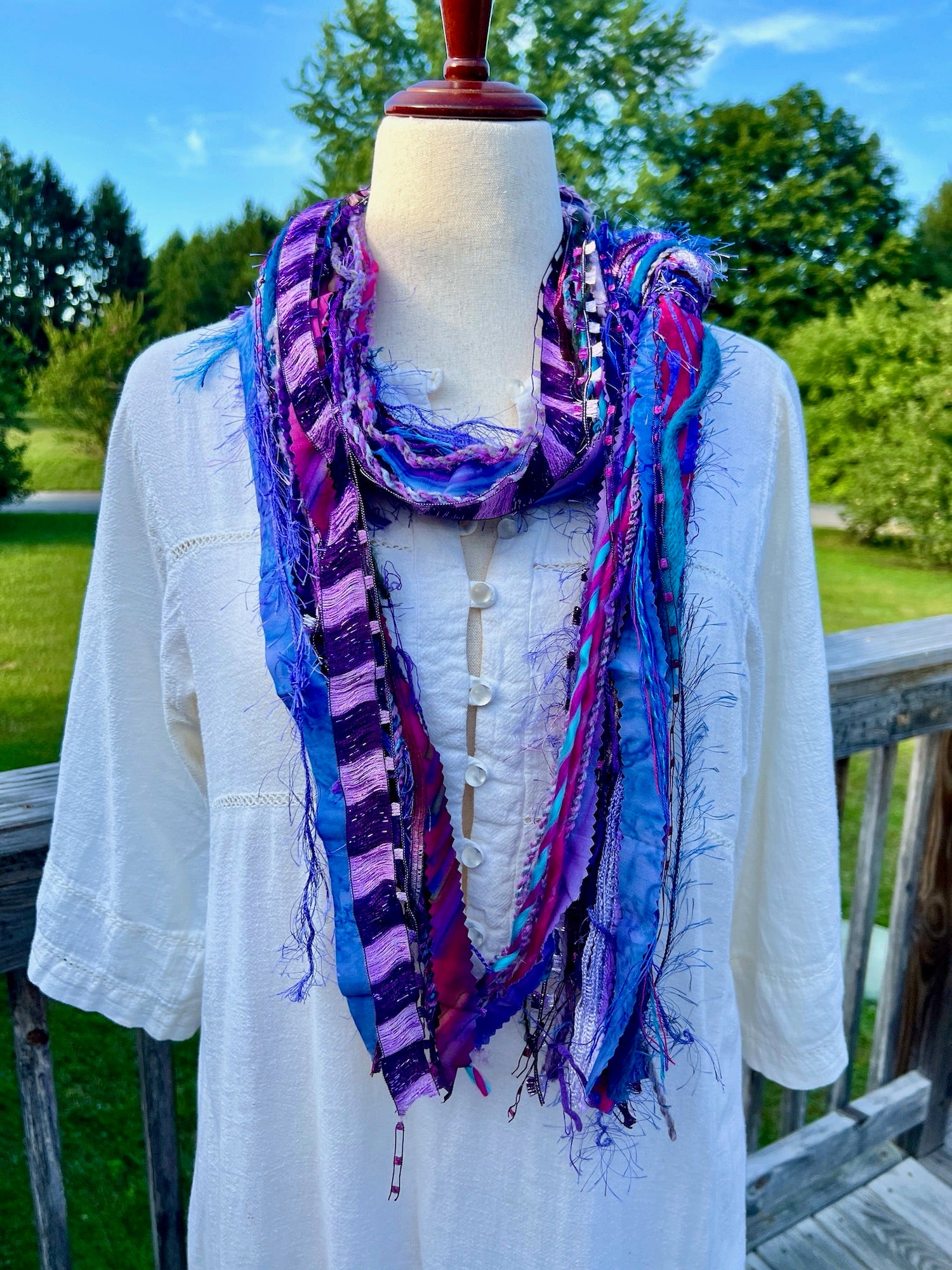 Yarn Scarf -  Purples #15