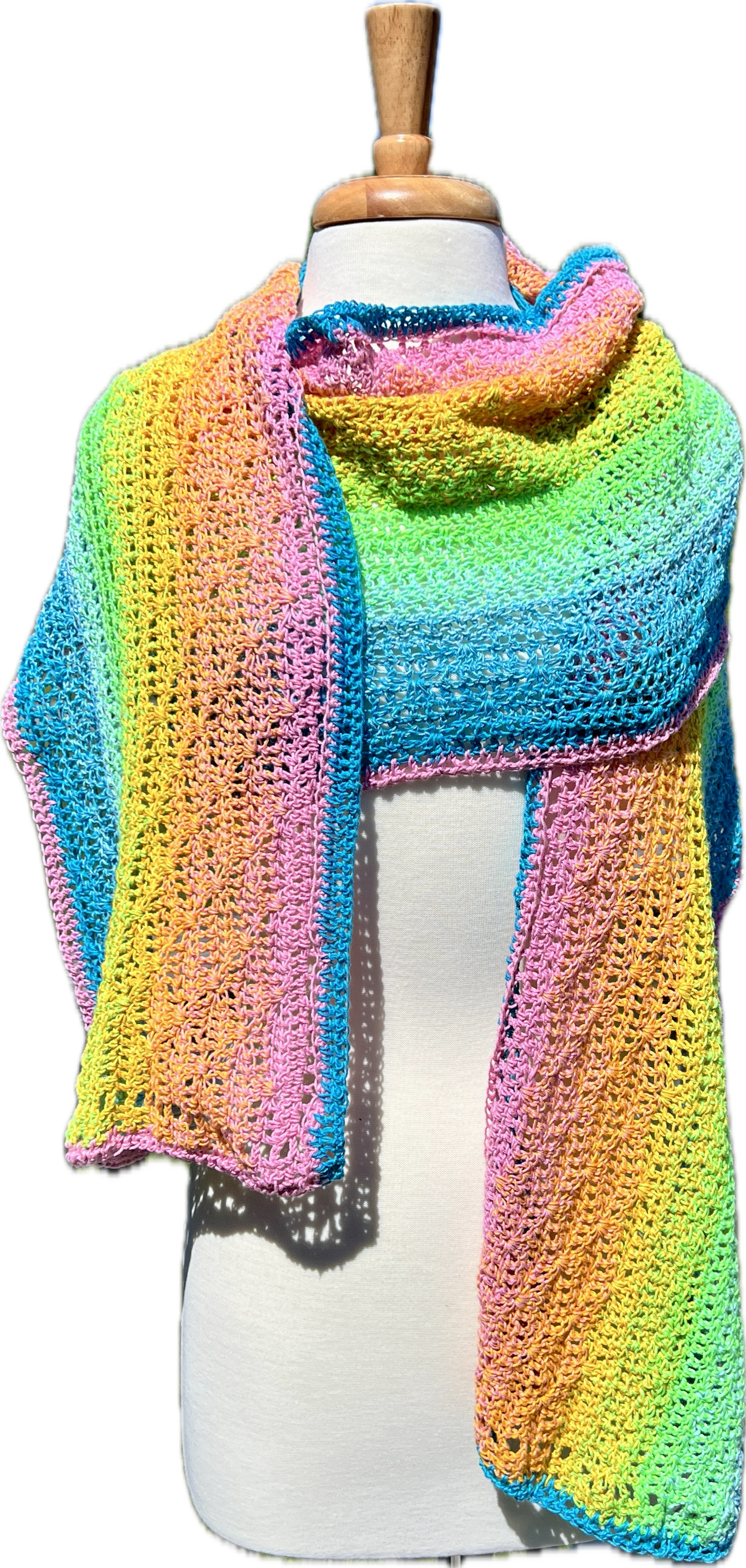 Summer Wrap in Pink, Orange, Green and Blues - Ombre