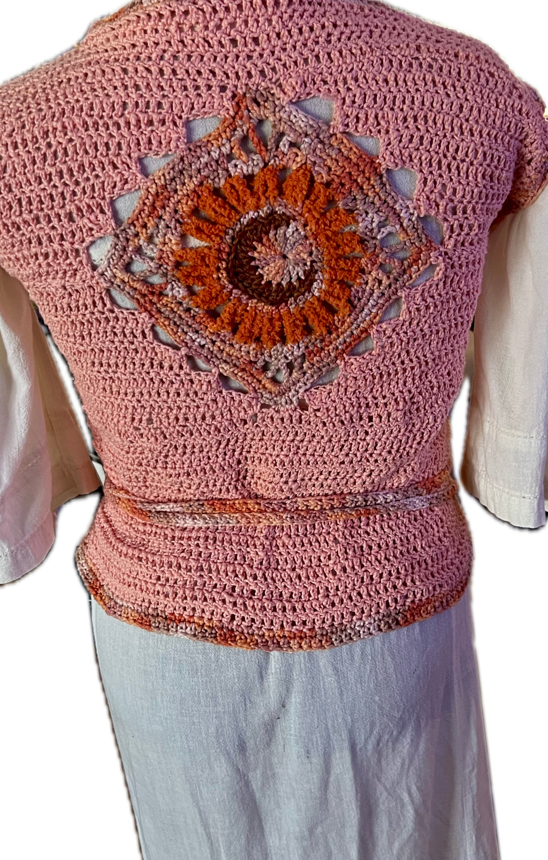 Crochet Wrap Top in Peach Fuzz