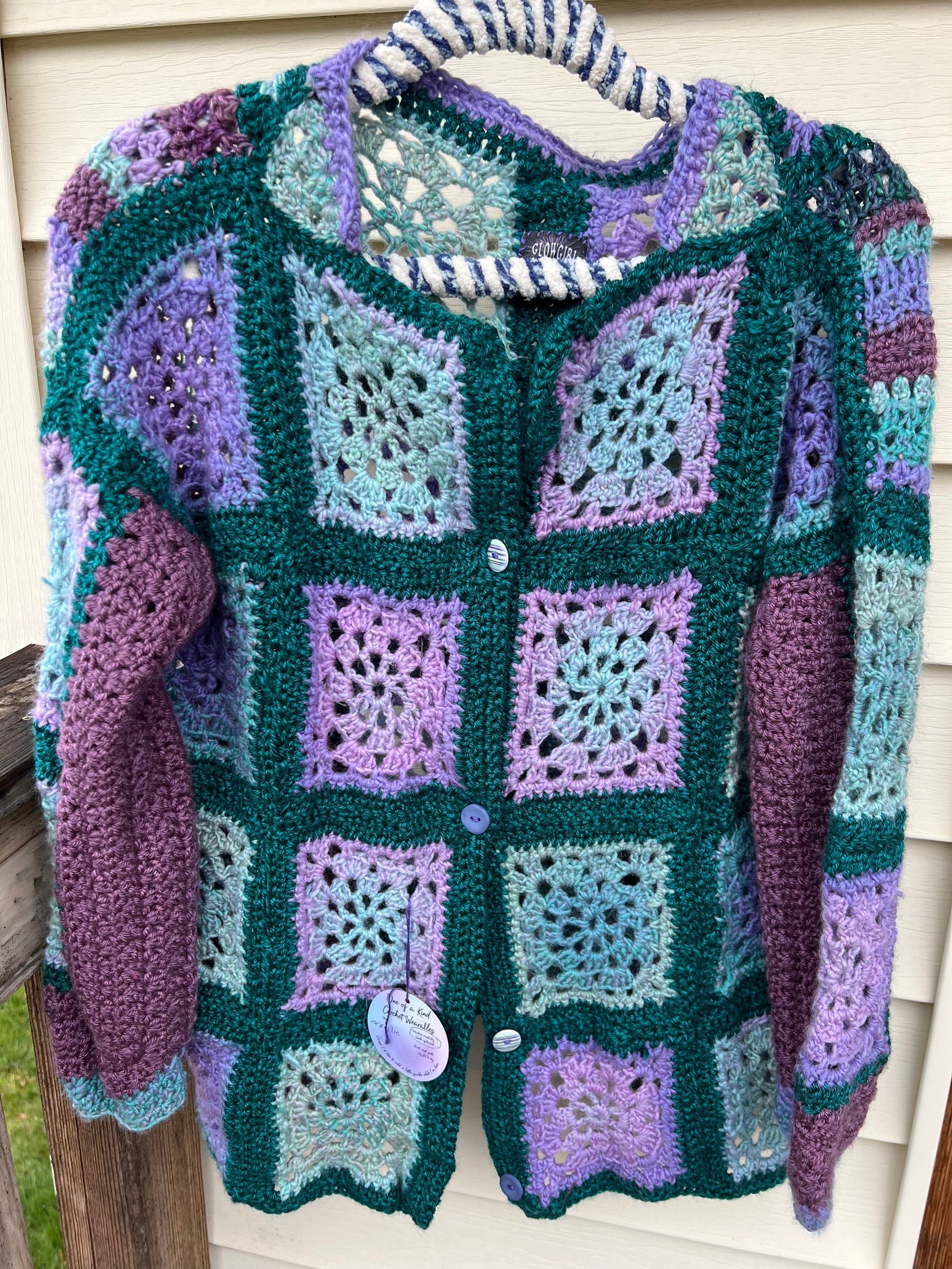 Granny Square Crochet Cardigan - Pick your own colors!