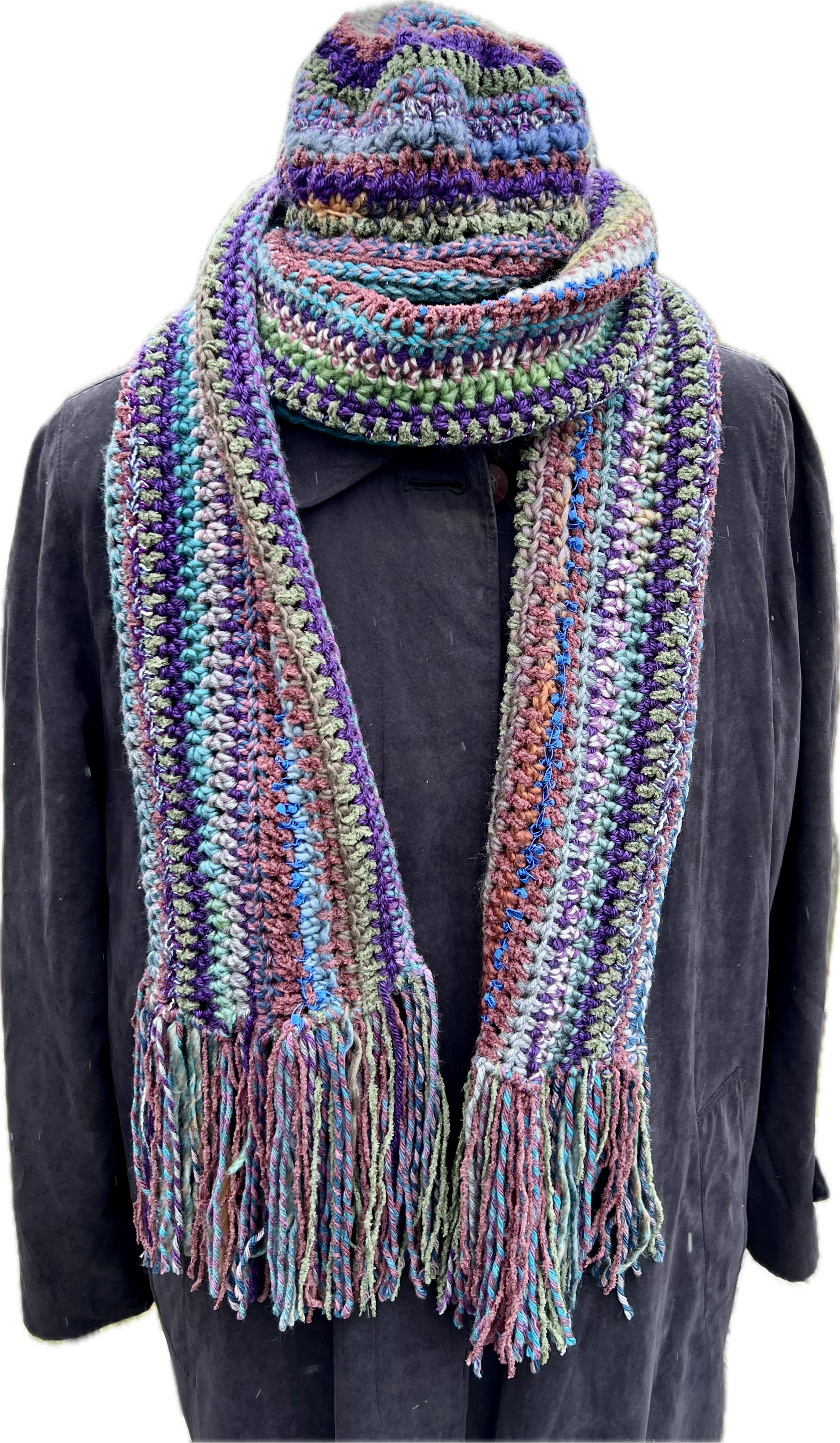 Scarf and Hat Set  Muted Olives, Greens, Gray