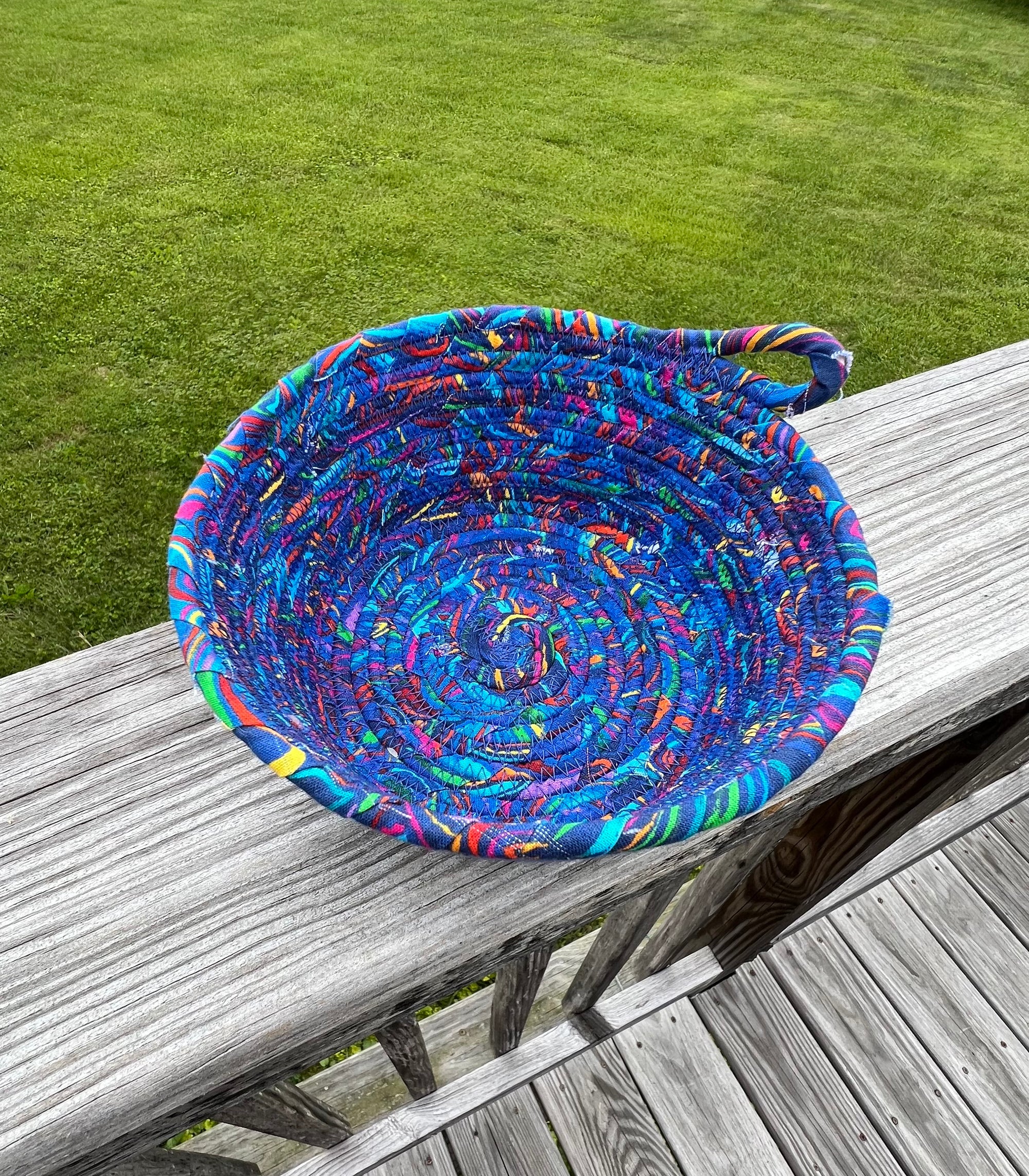 Coiled Rope in Blues with pops of color