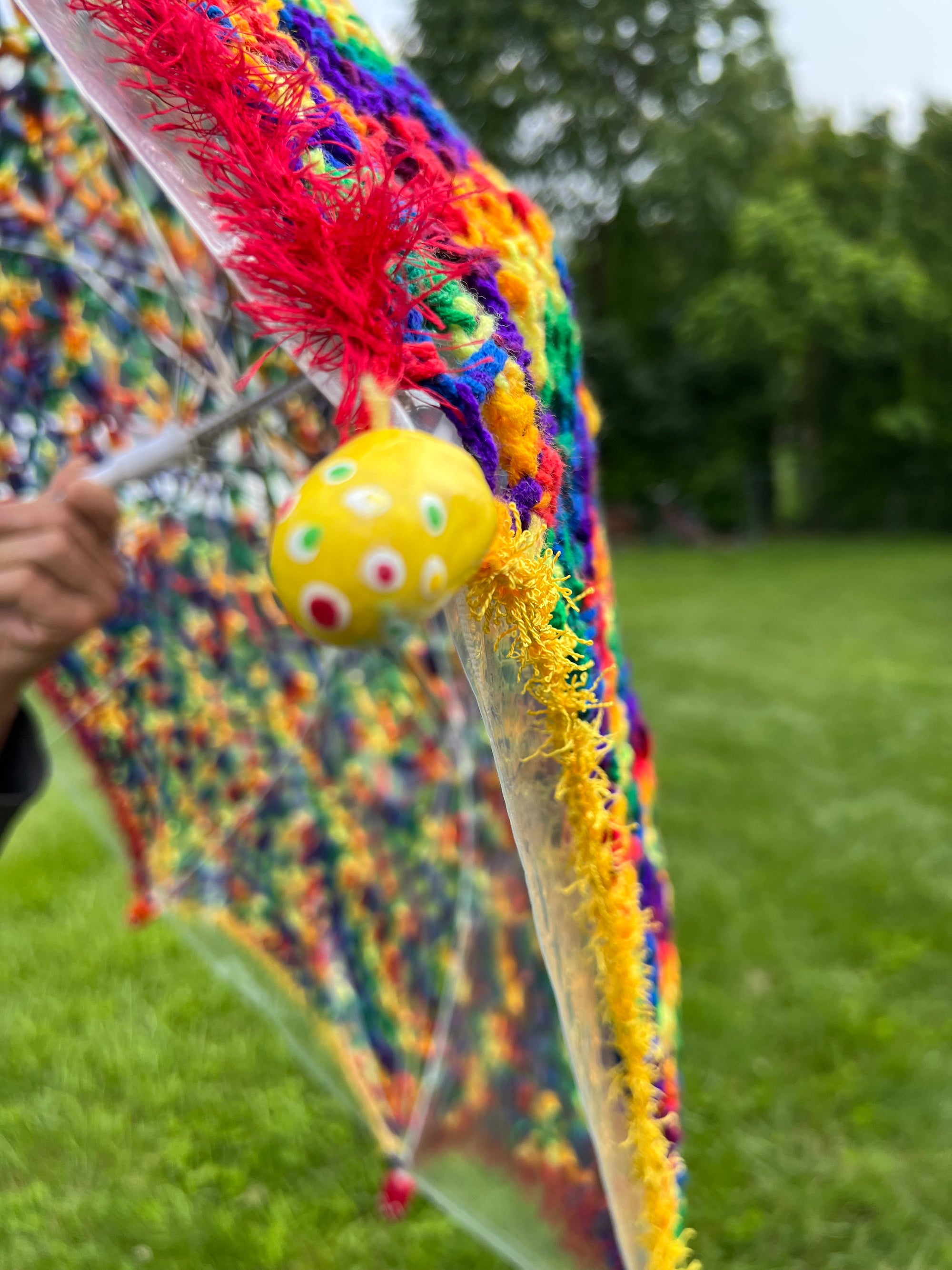 Crochet Umbrella Parasol Mixed Rainbow Acrylic