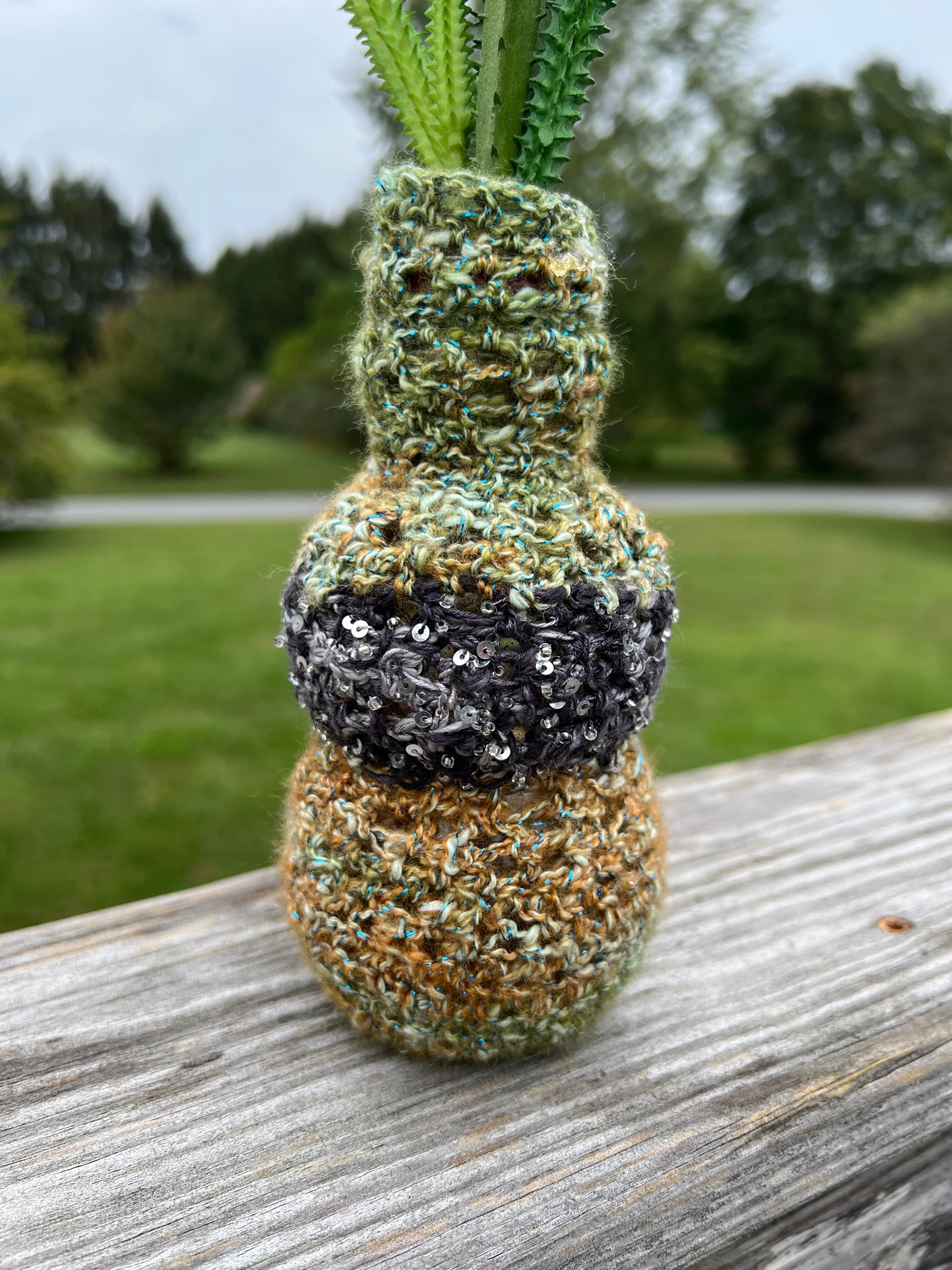 Upcycled POM juice bottle Vases