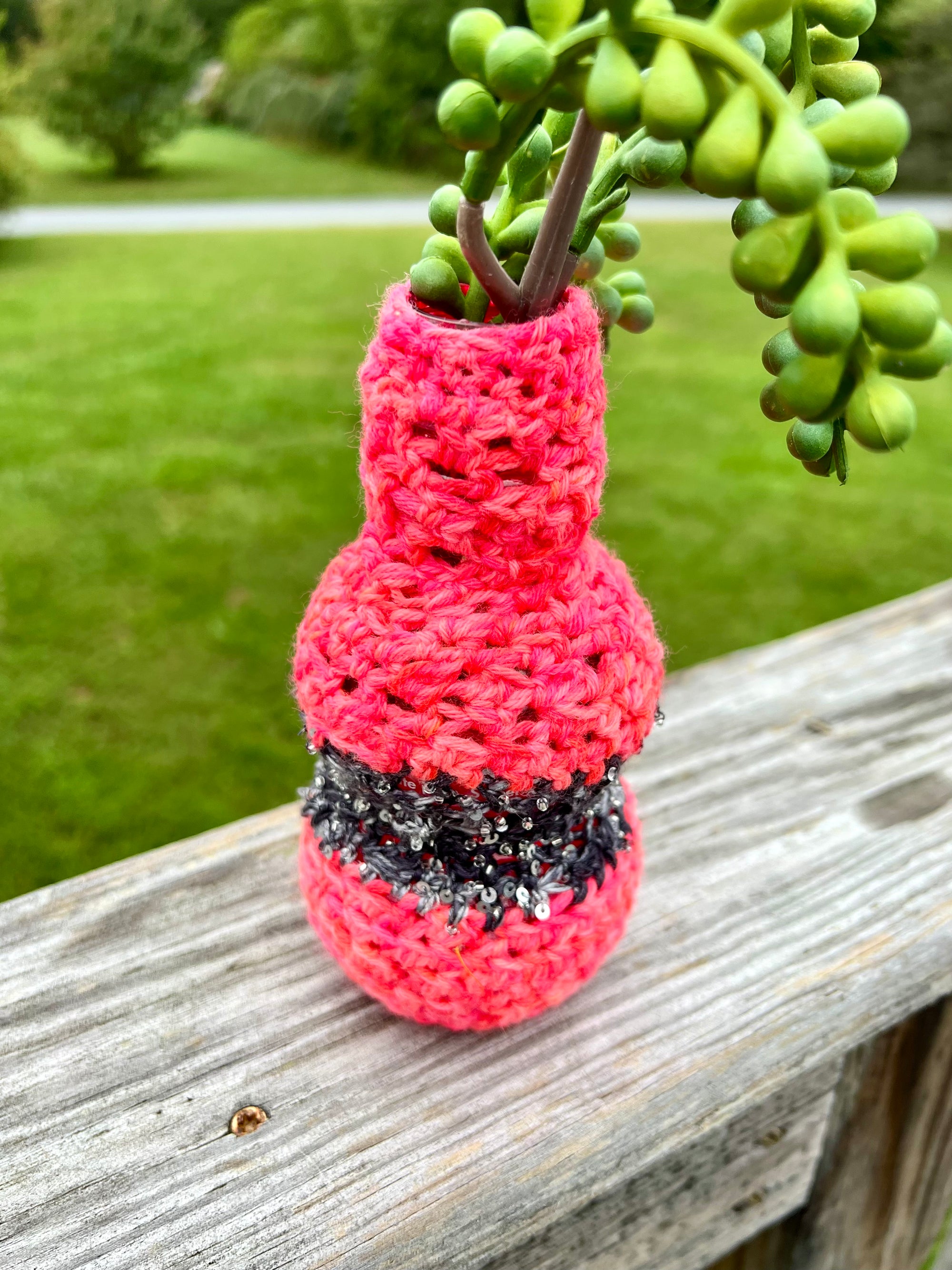 Upcycled POM juice bottle Vases
