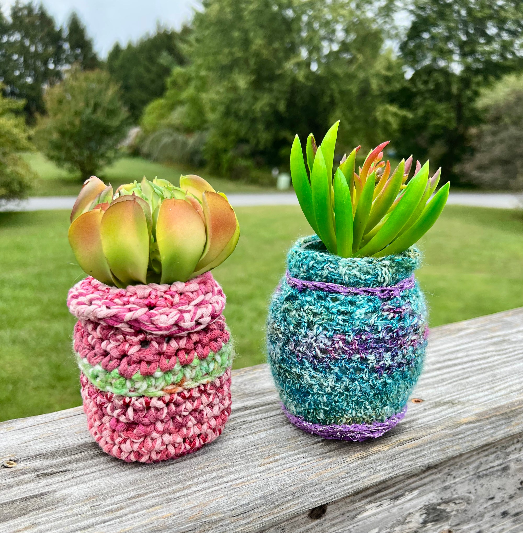 Upcycled glass jars into Vases