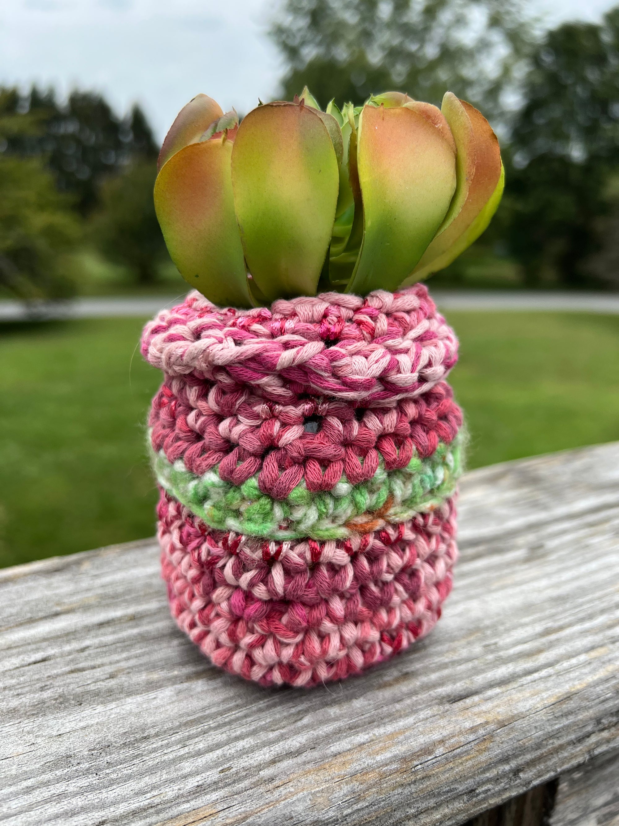 Upcycled glass jars into Vases