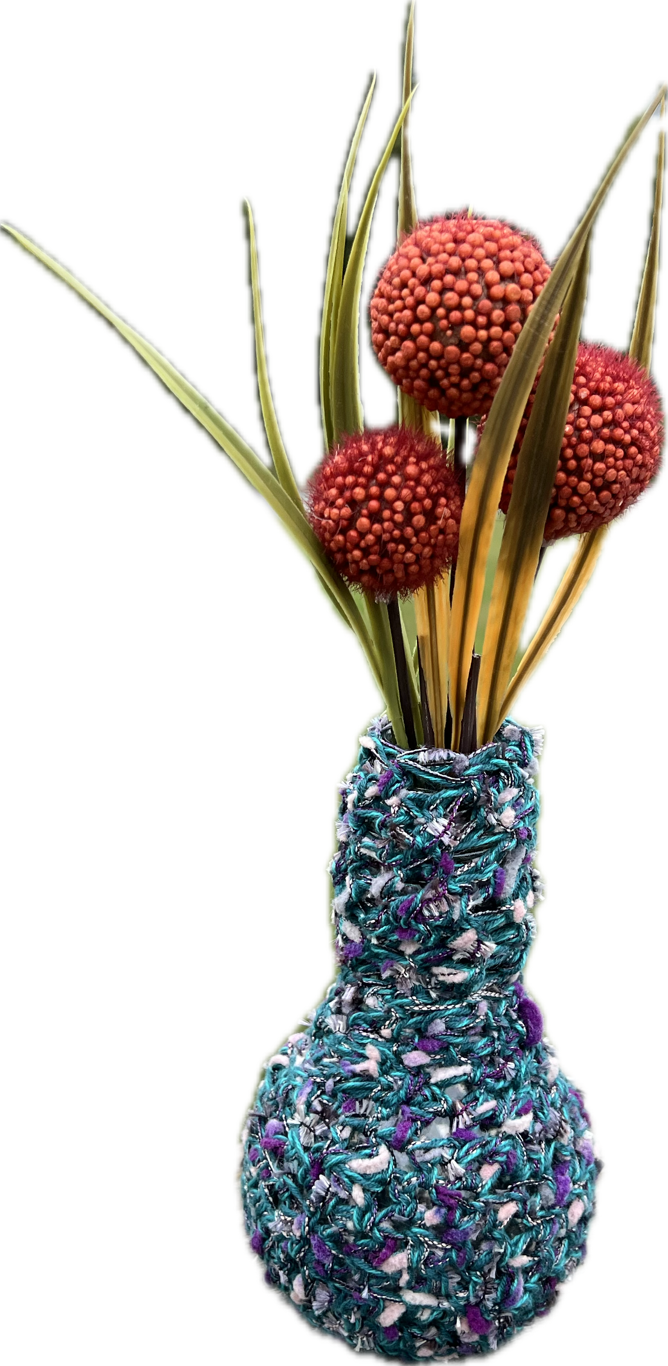 Upcycled Glass Vase in Blues or Greens