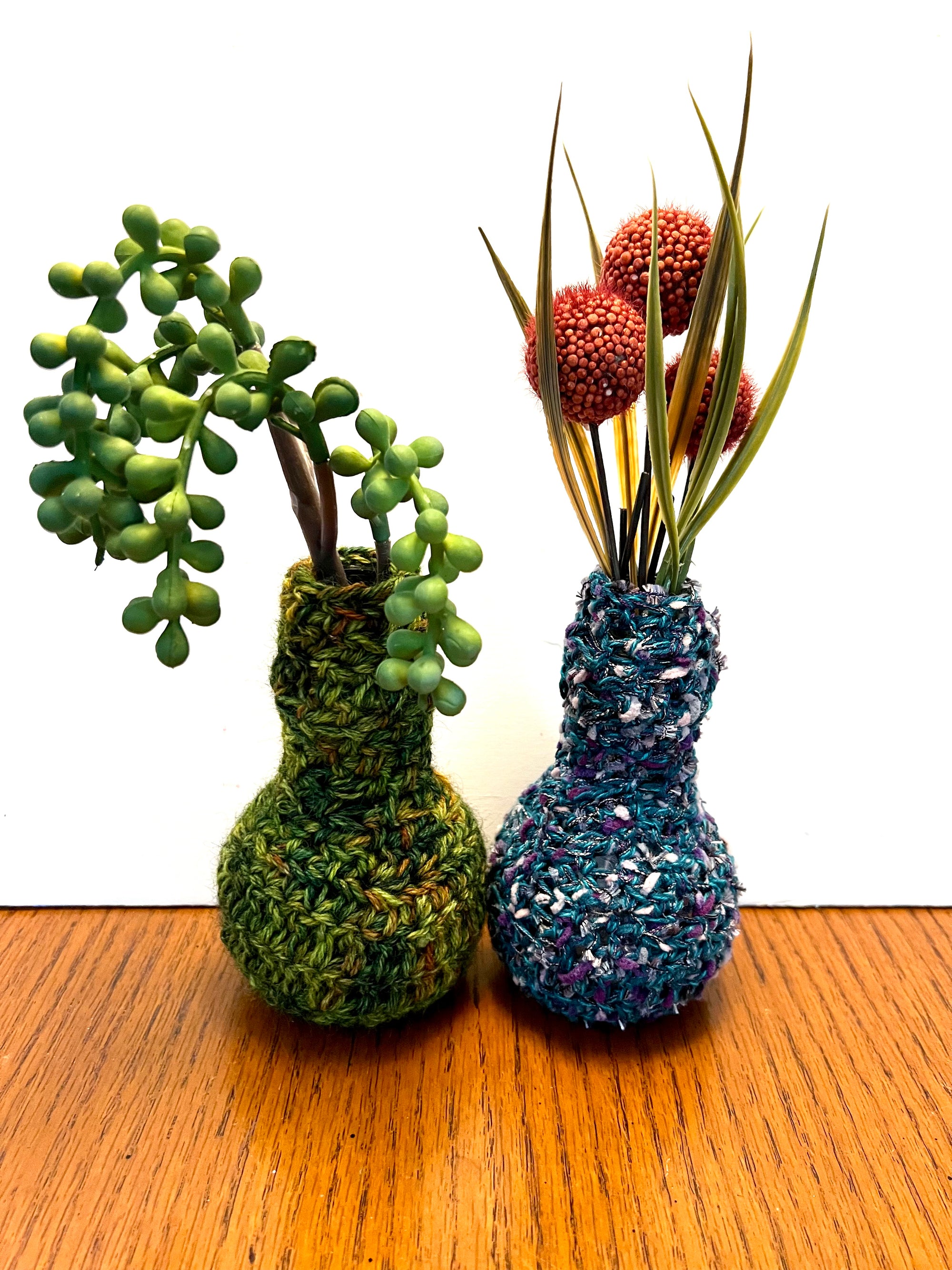Upcycled Glass Vase in Blues or Greens