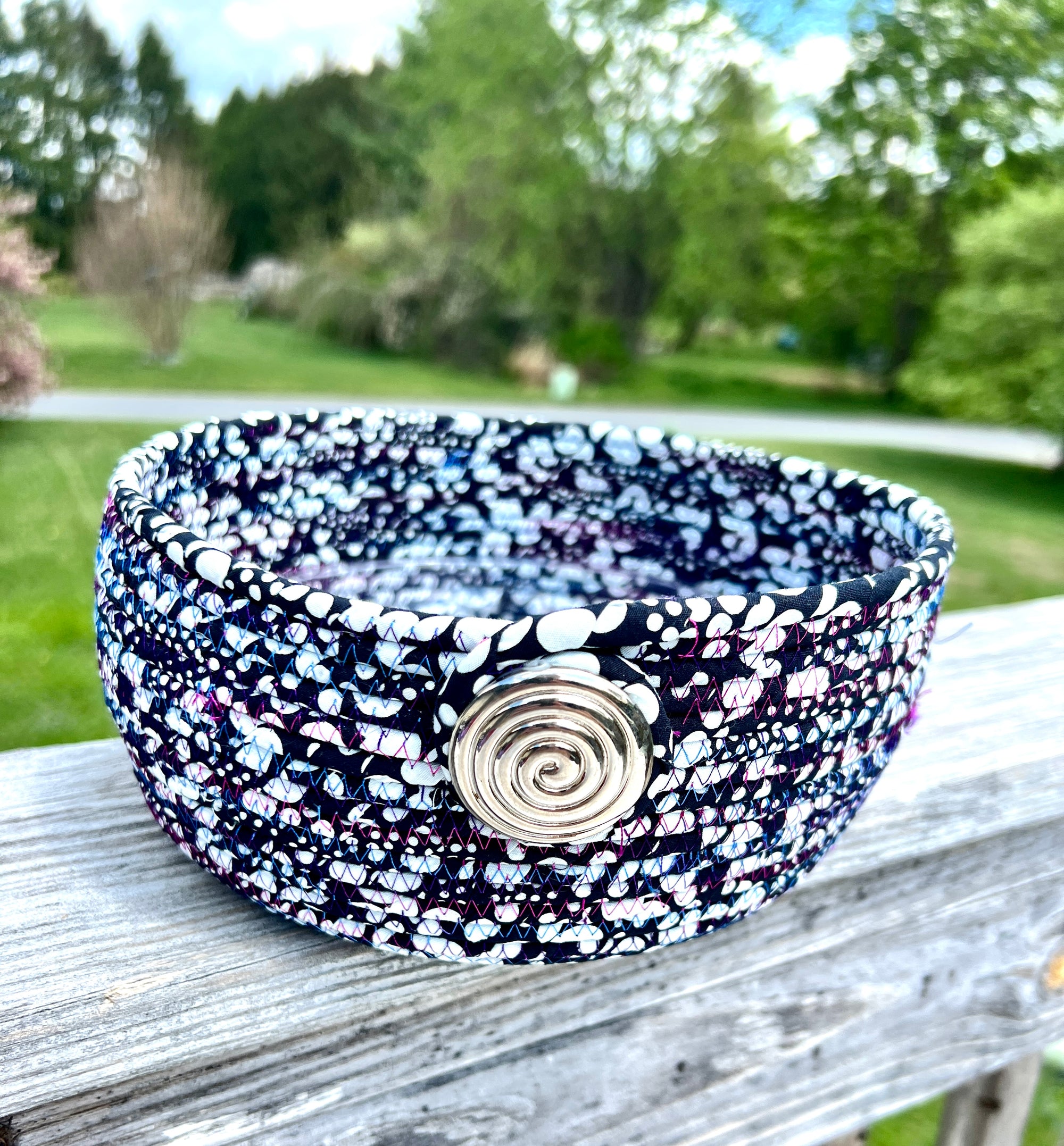 Large Storage Bowl Black and White
