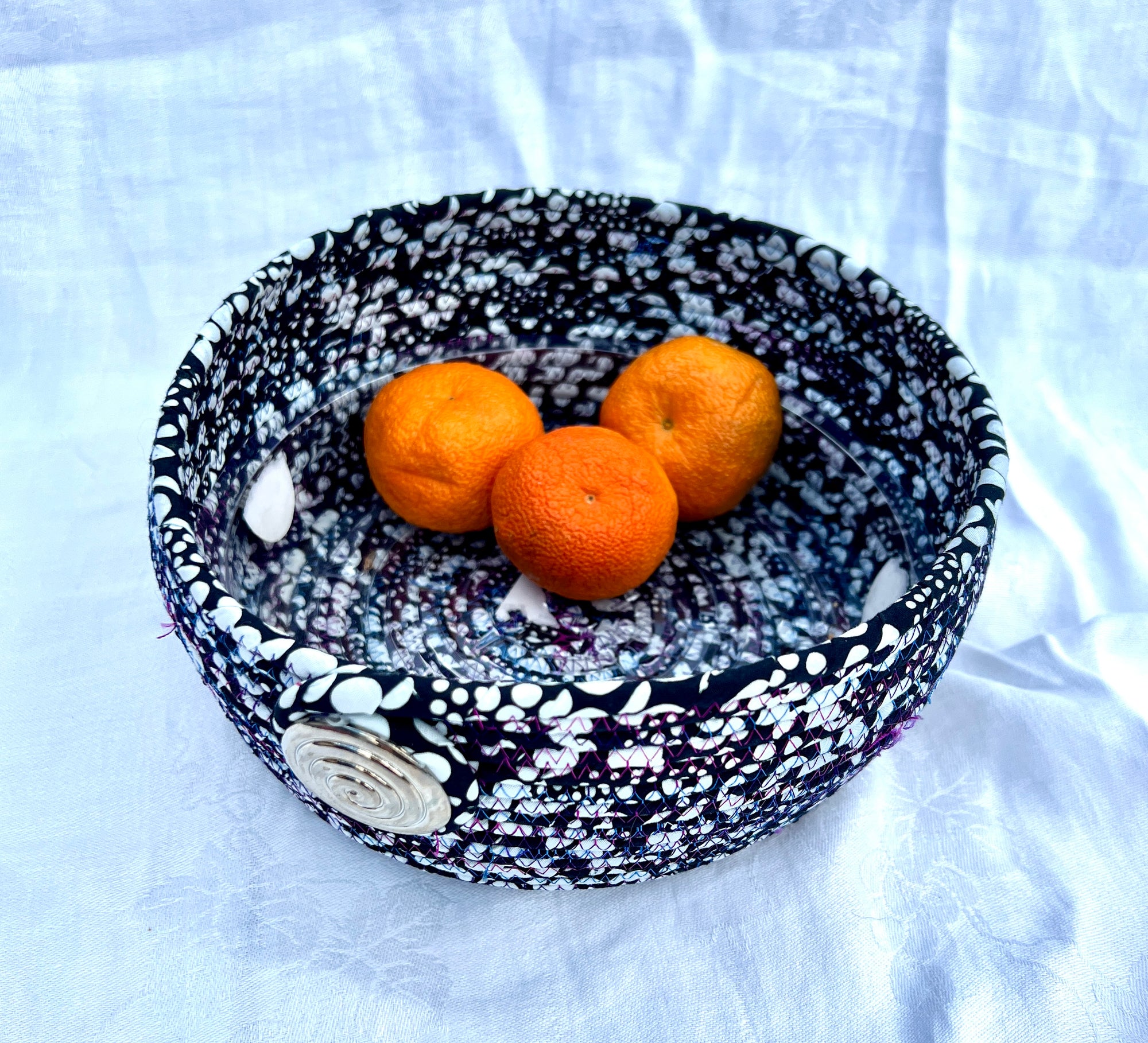 Large Storage Bowl Black and White