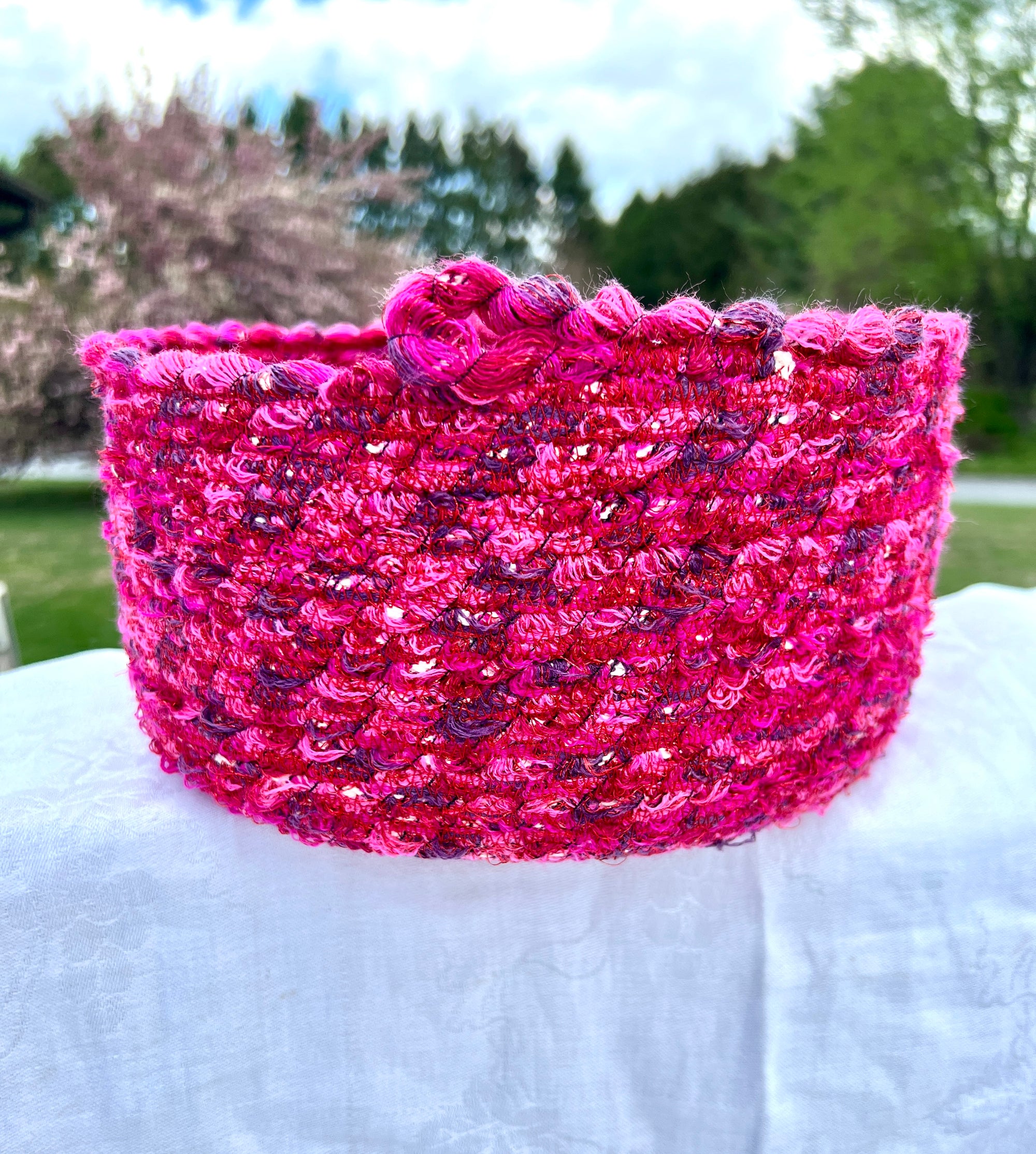 Large Storage Bowl Red Sparkle Container