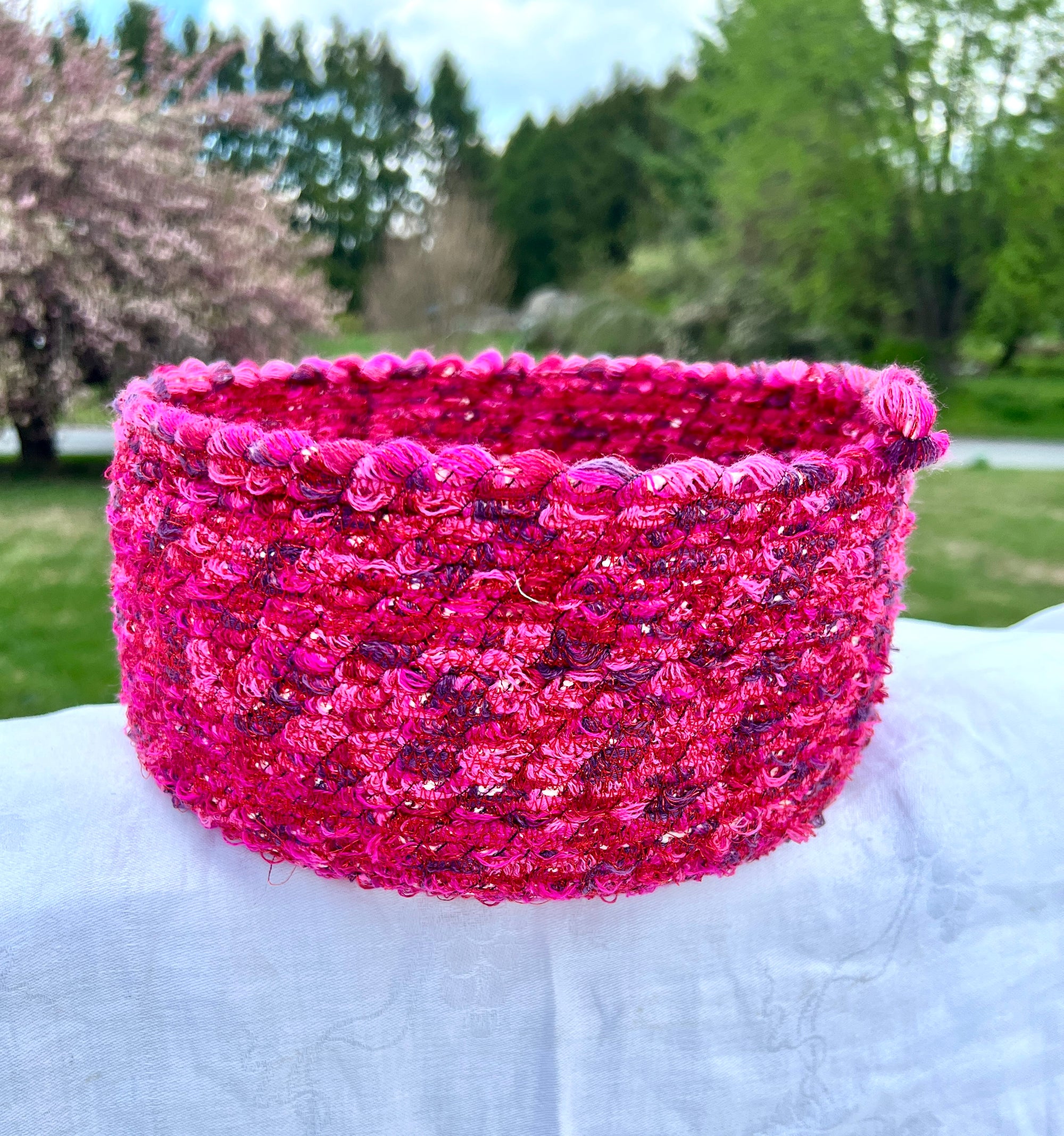 Large Storage Bowl Red Sparkle Container