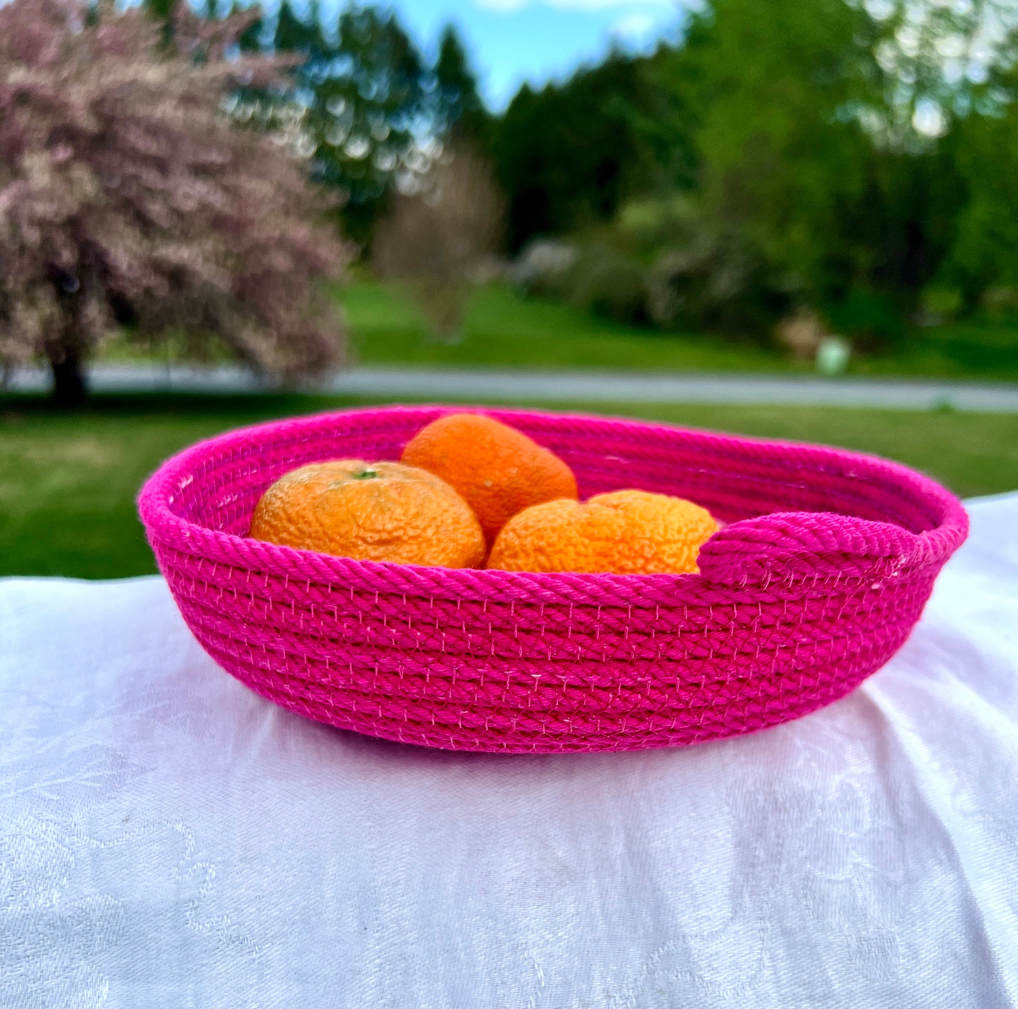Basket Coiled Rope Pink