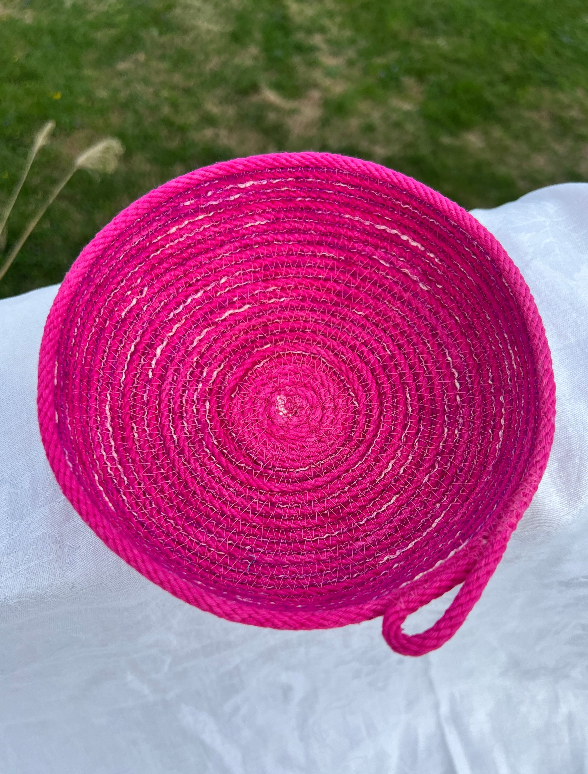Basket Coiled Rope Pink