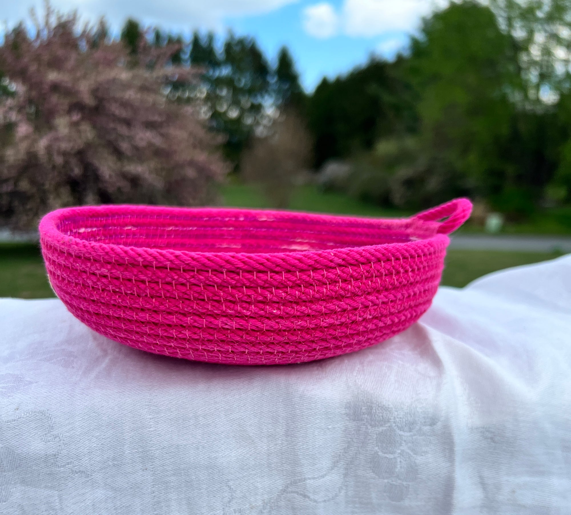 Basket Coiled Rope Pink