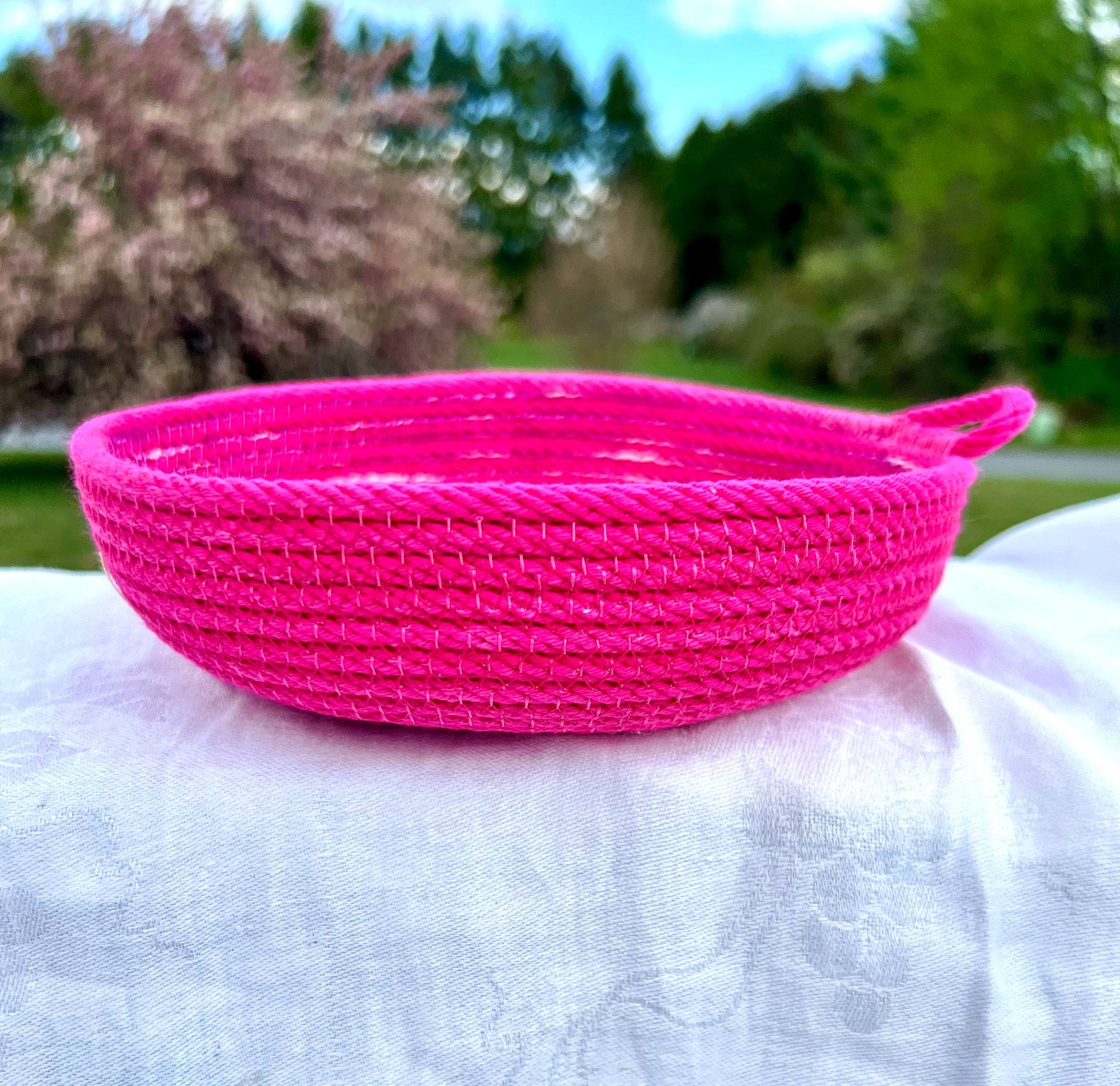 Basket Coiled Rope Pink