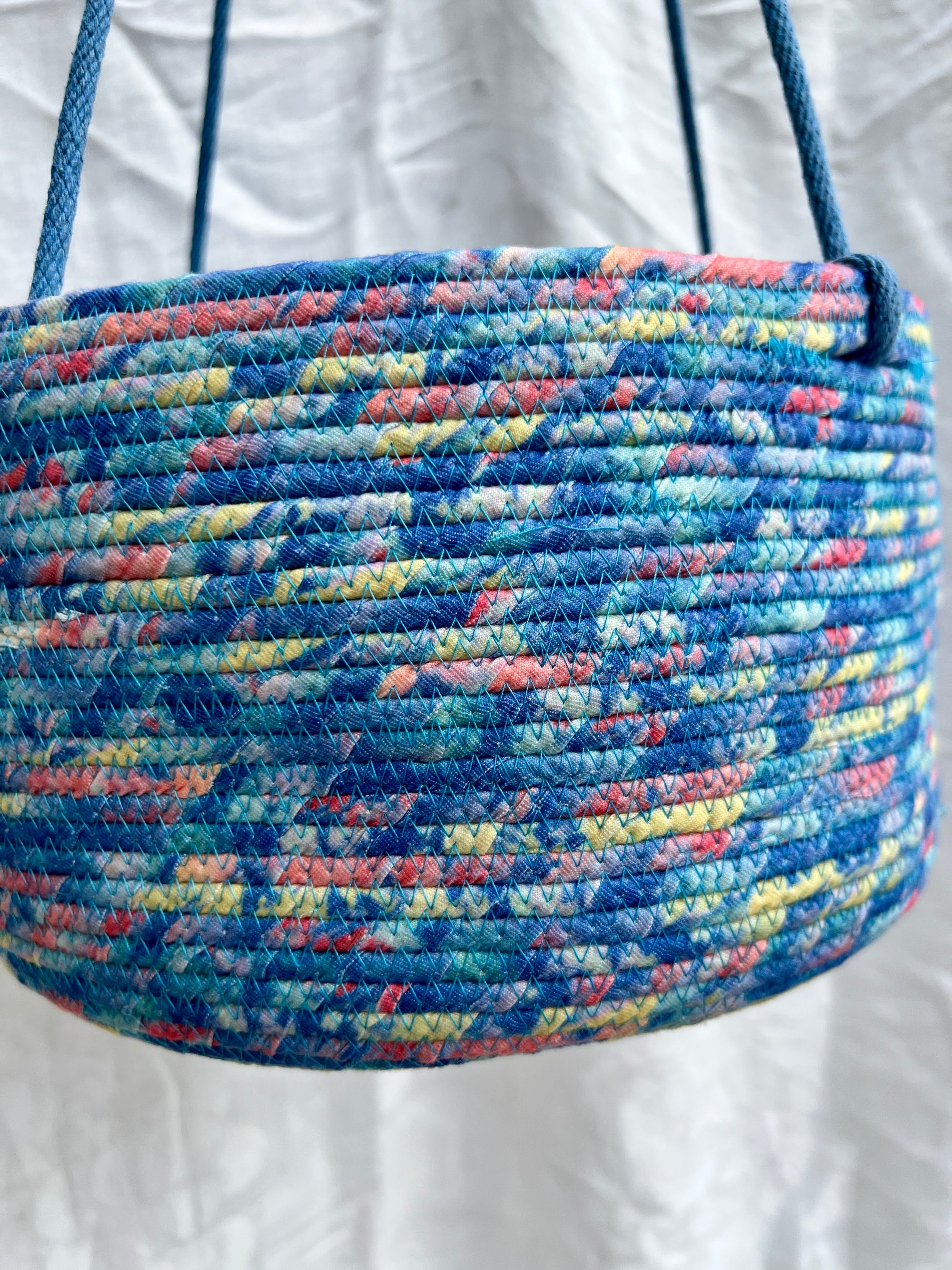 Large Hanging Planter for 10 inch pot in Muted Blues