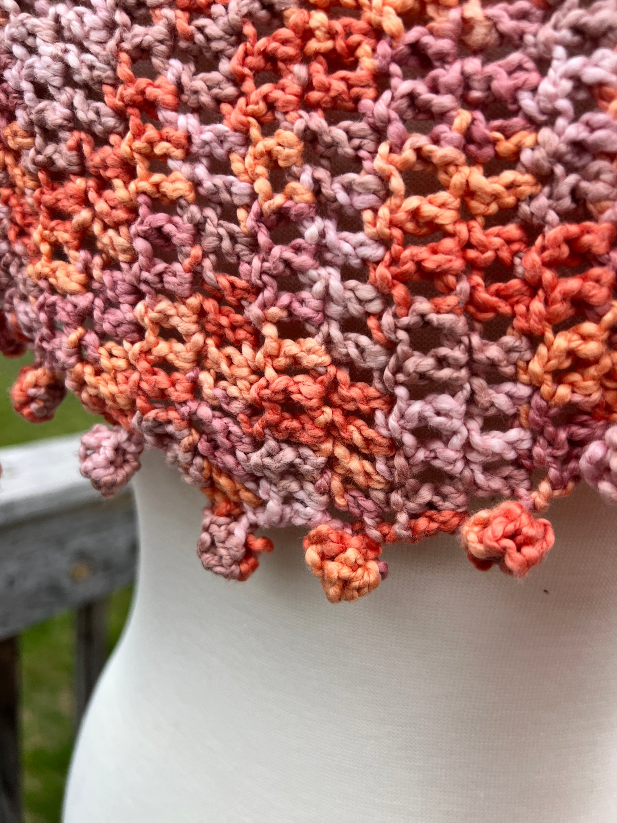 Summer Scarflette - Soft Pastels in greens, oranges and multi color