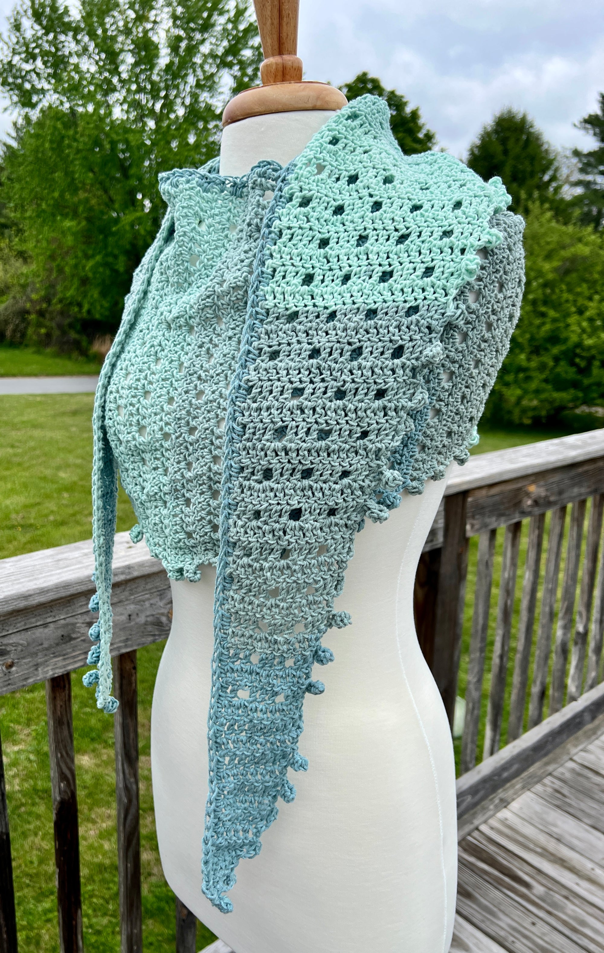 Summer Scarflette - Soft Pastels in greens, oranges and multi color