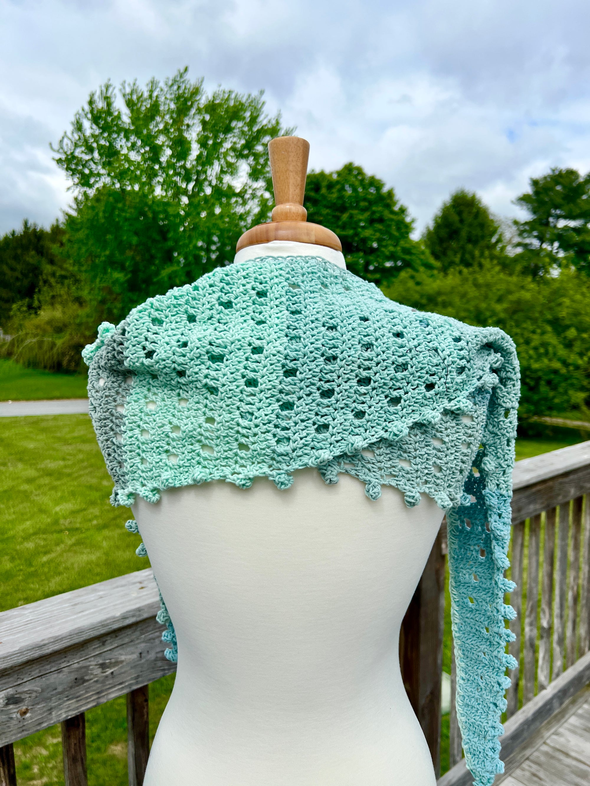 Summer Scarflette - Soft Pastels in greens, oranges and multi color