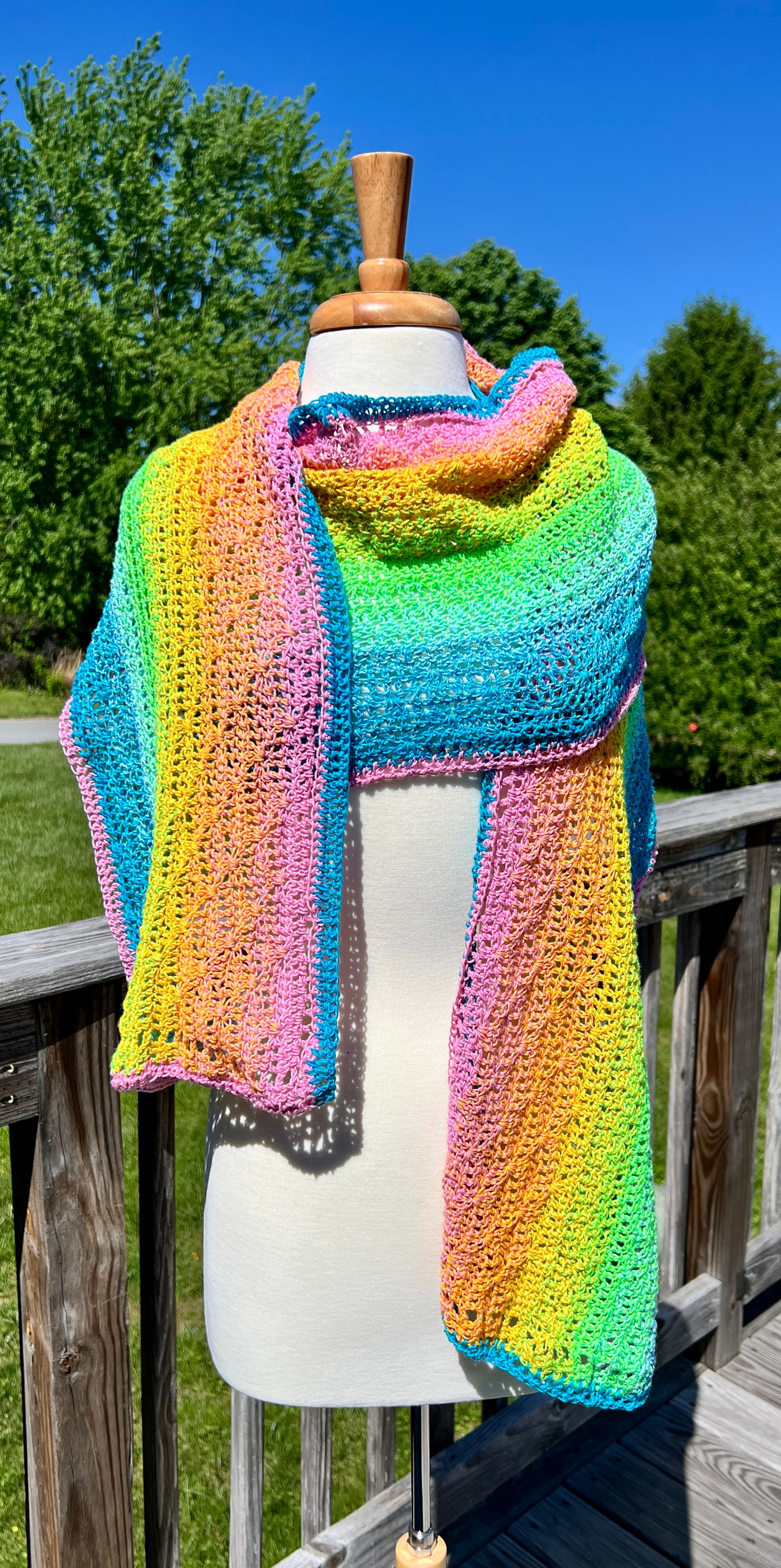 Summer Wrap in Pink, Orange, Green and Blues - Ombre