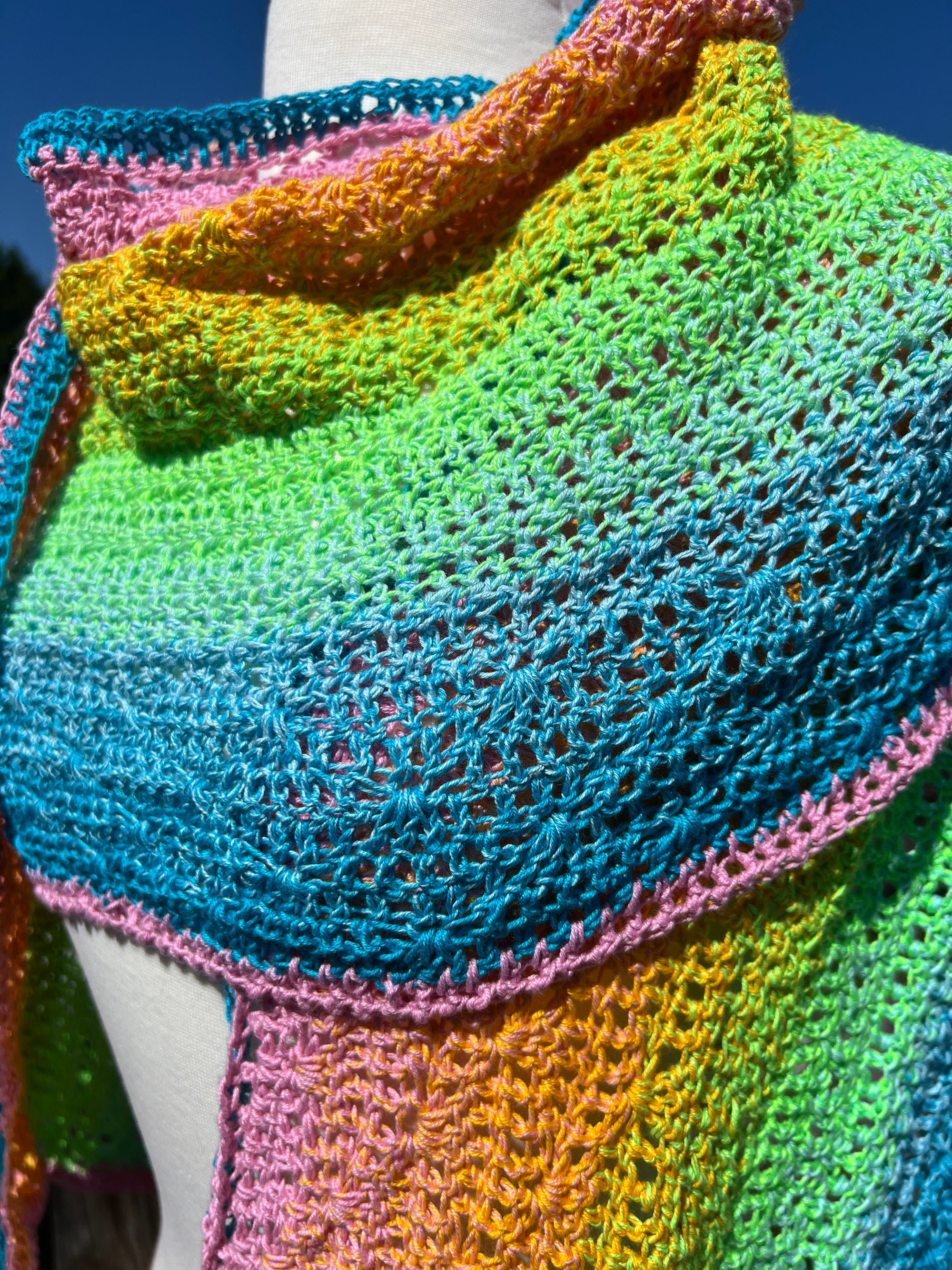 Summer Wrap in Pink, Orange, Green and Blues - Ombre
