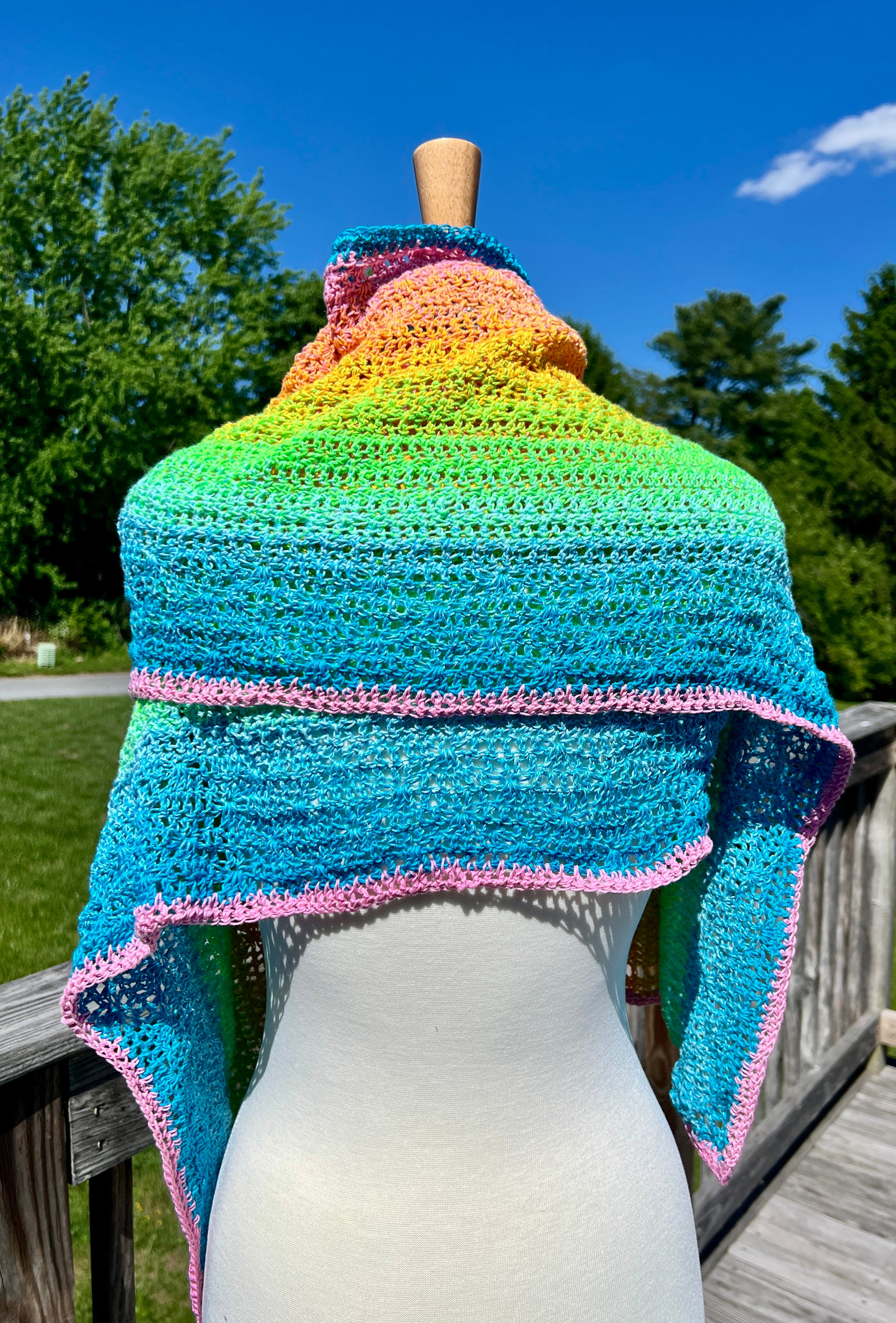 Summer Wrap in Pink, Orange, Green and Blues - Ombre