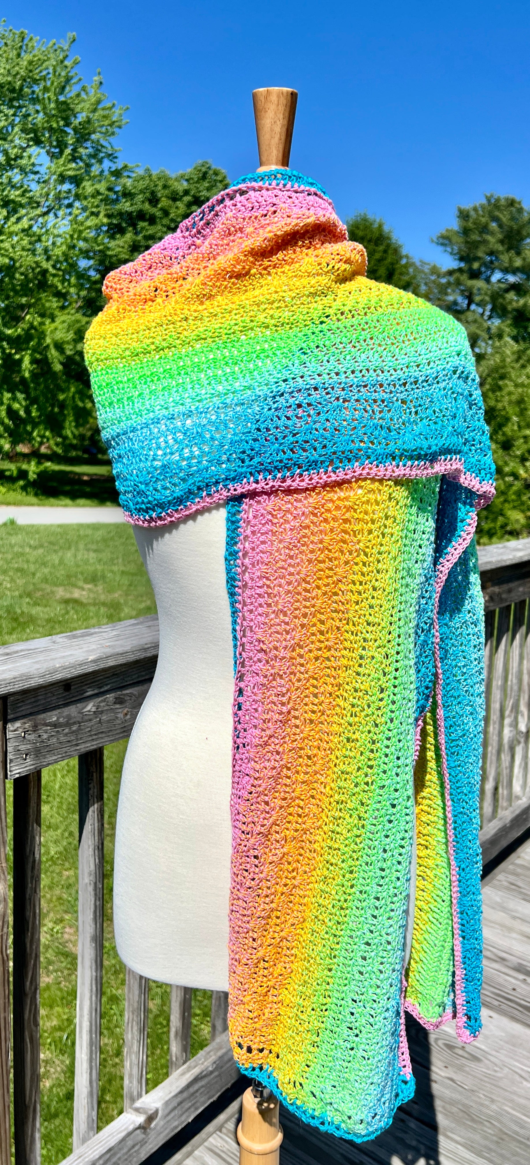 Summer Wrap in Pink, Orange, Green and Blues - Ombre