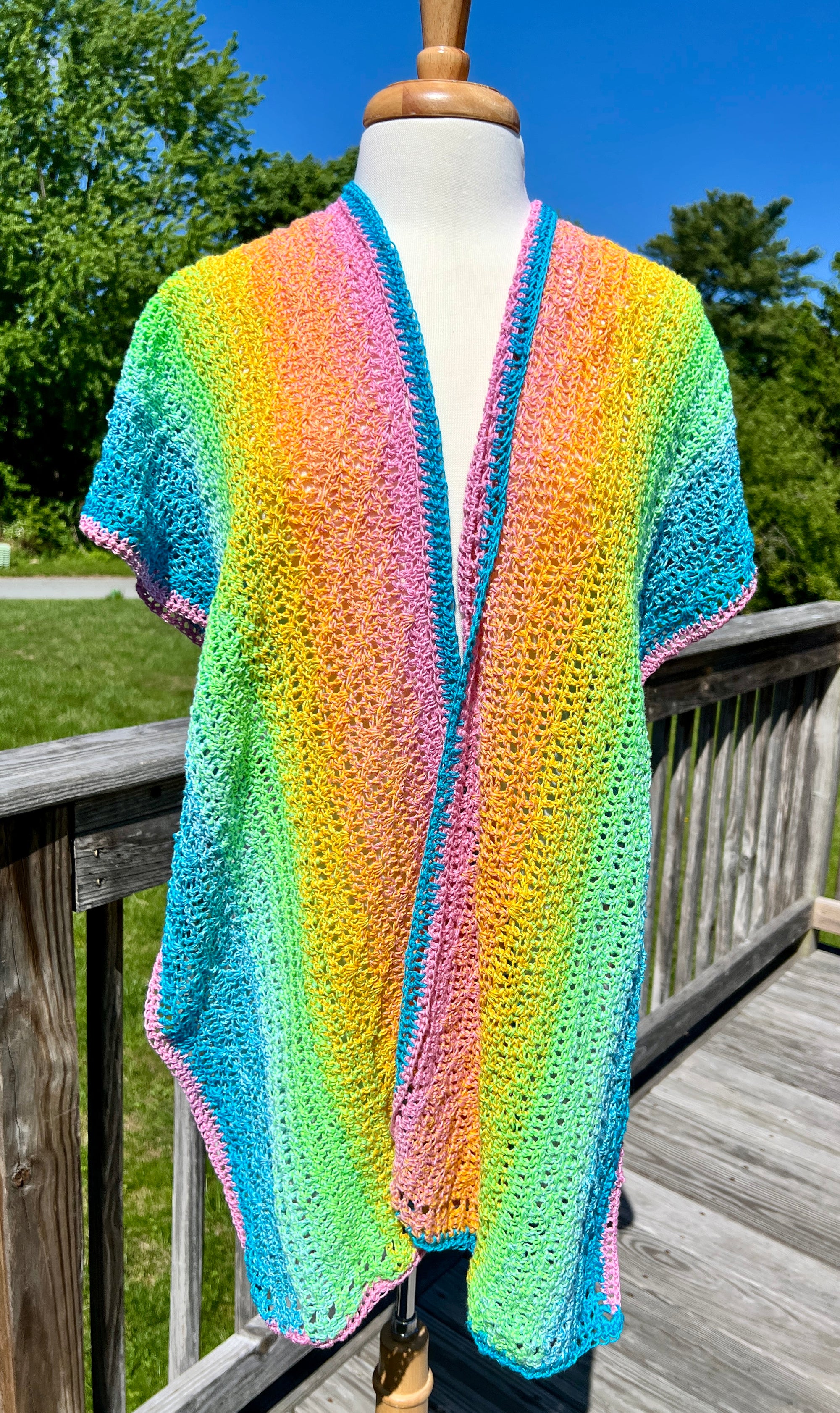 Summer Wrap in Pink, Orange, Green and Blues - Ombre
