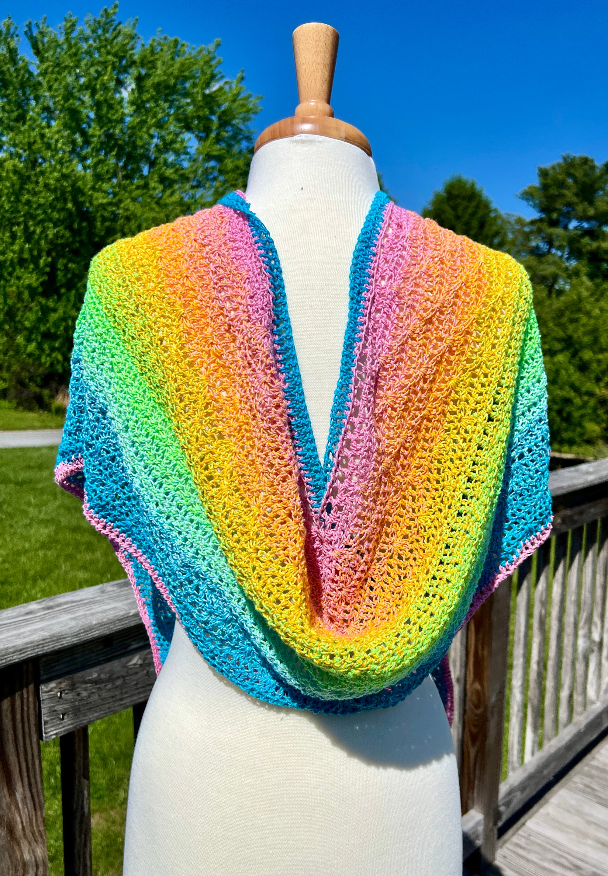 Summer Wrap in Pink, Orange, Green and Blues - Ombre