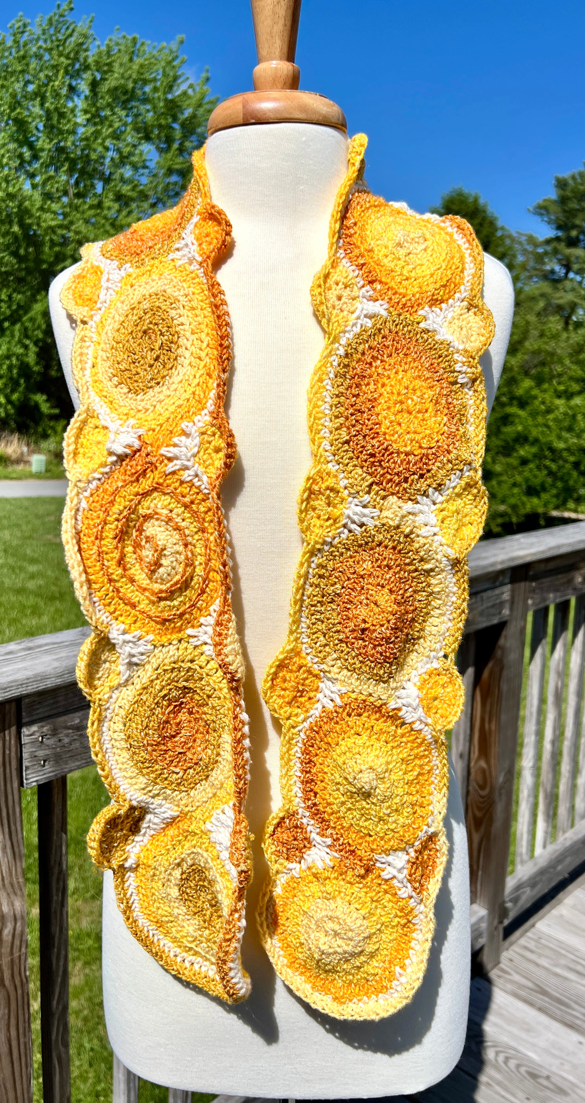 Summer Scarf - Ombre Circles in Pinks or Oranges