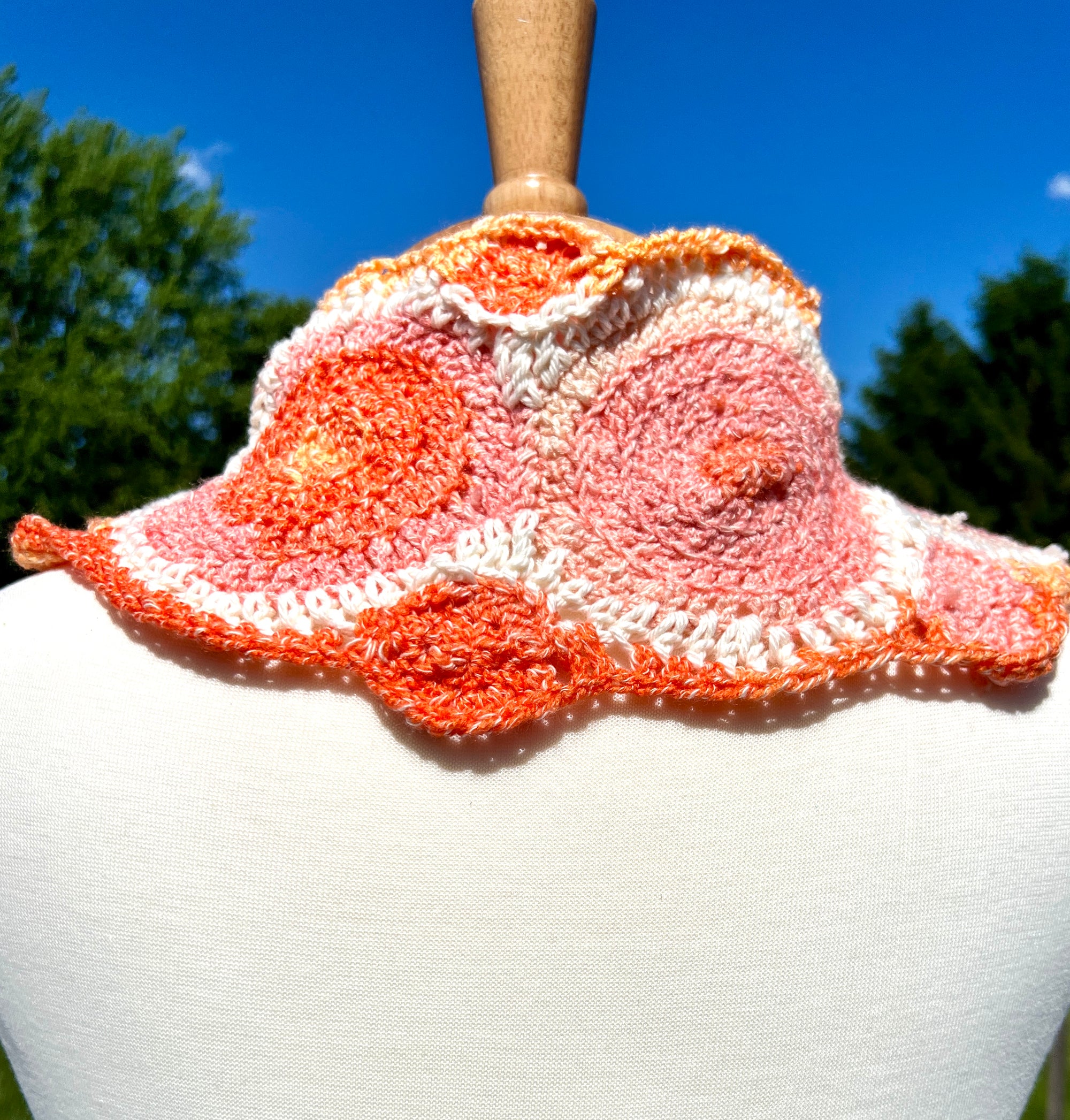Summer Scarf - Ombre Circles in Pinks or Oranges