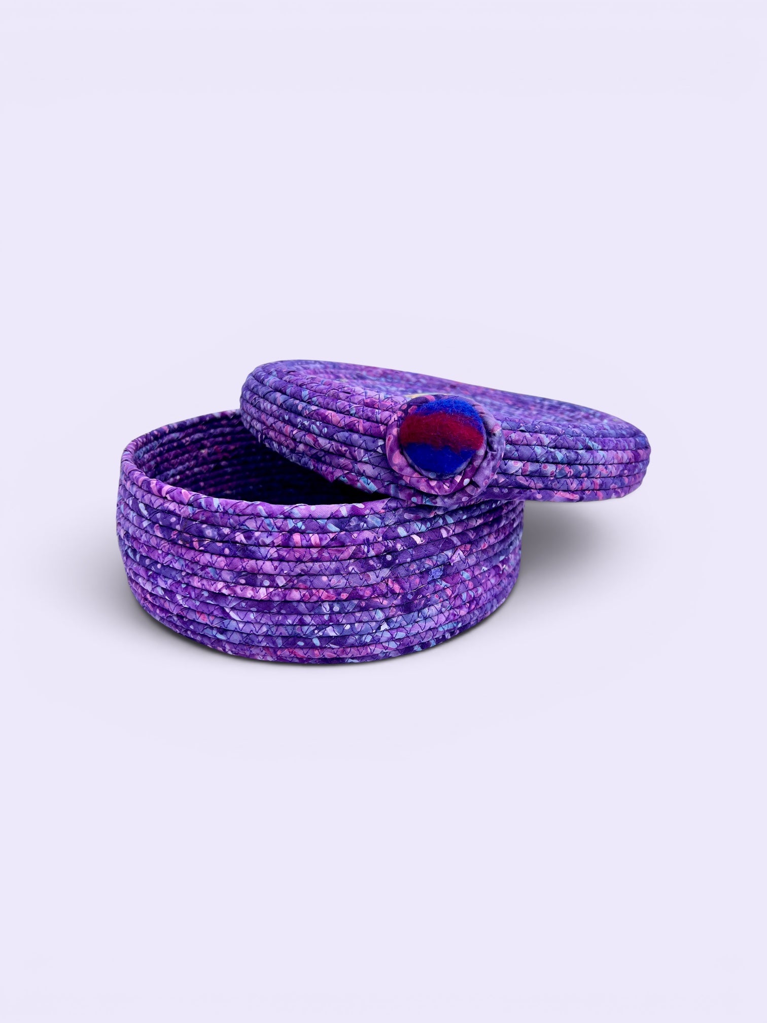 Large Storage Bowl in Purples with removable Lid