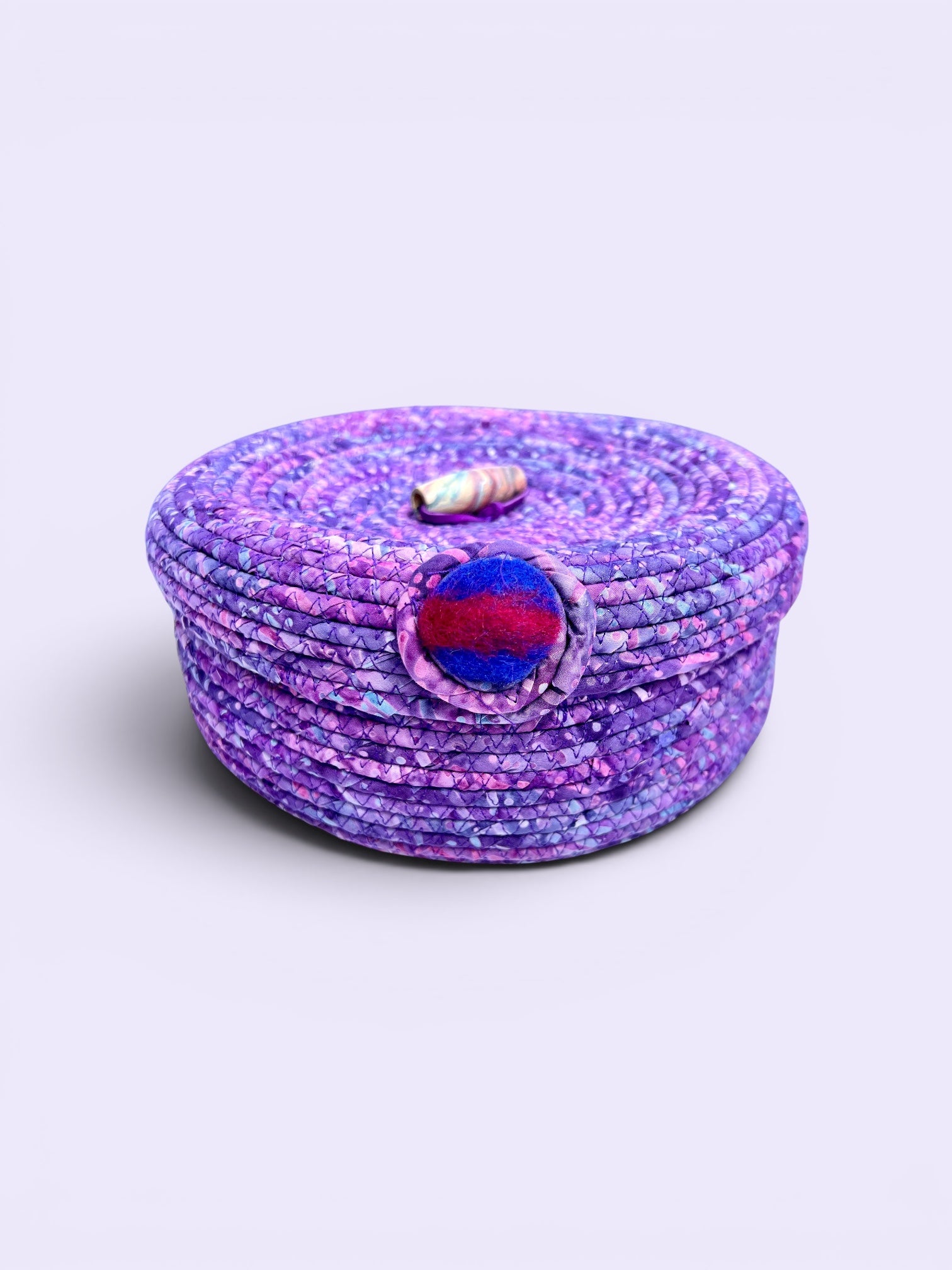 Large Storage Bowl in Purples with removable Lid