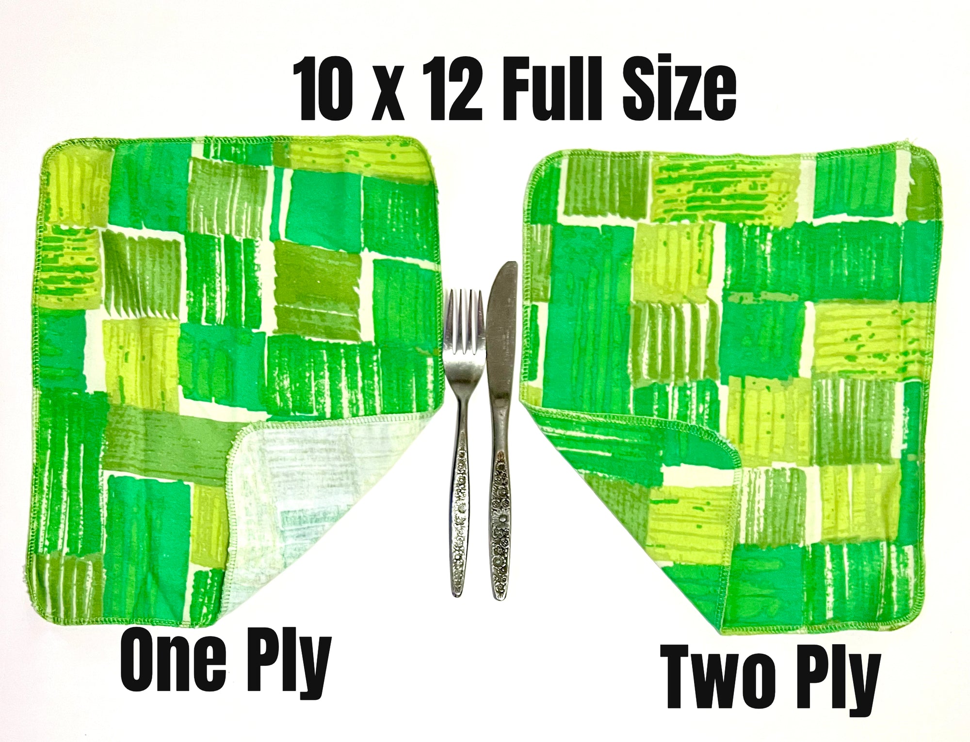 Non Paper Towels Green Squares Retro  - Full Size Only
