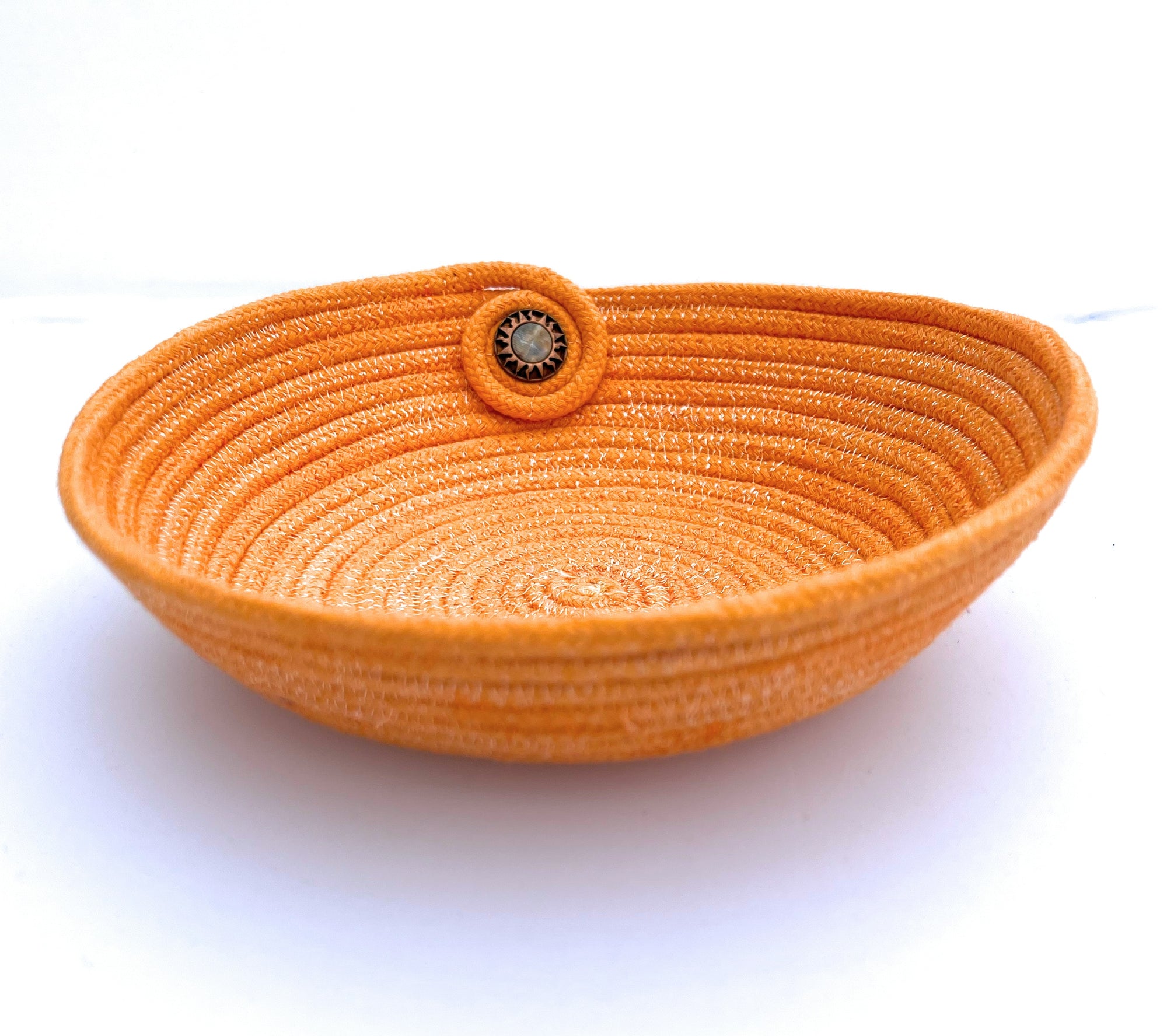 Coiled Rope Bowl in Tangerine Orange