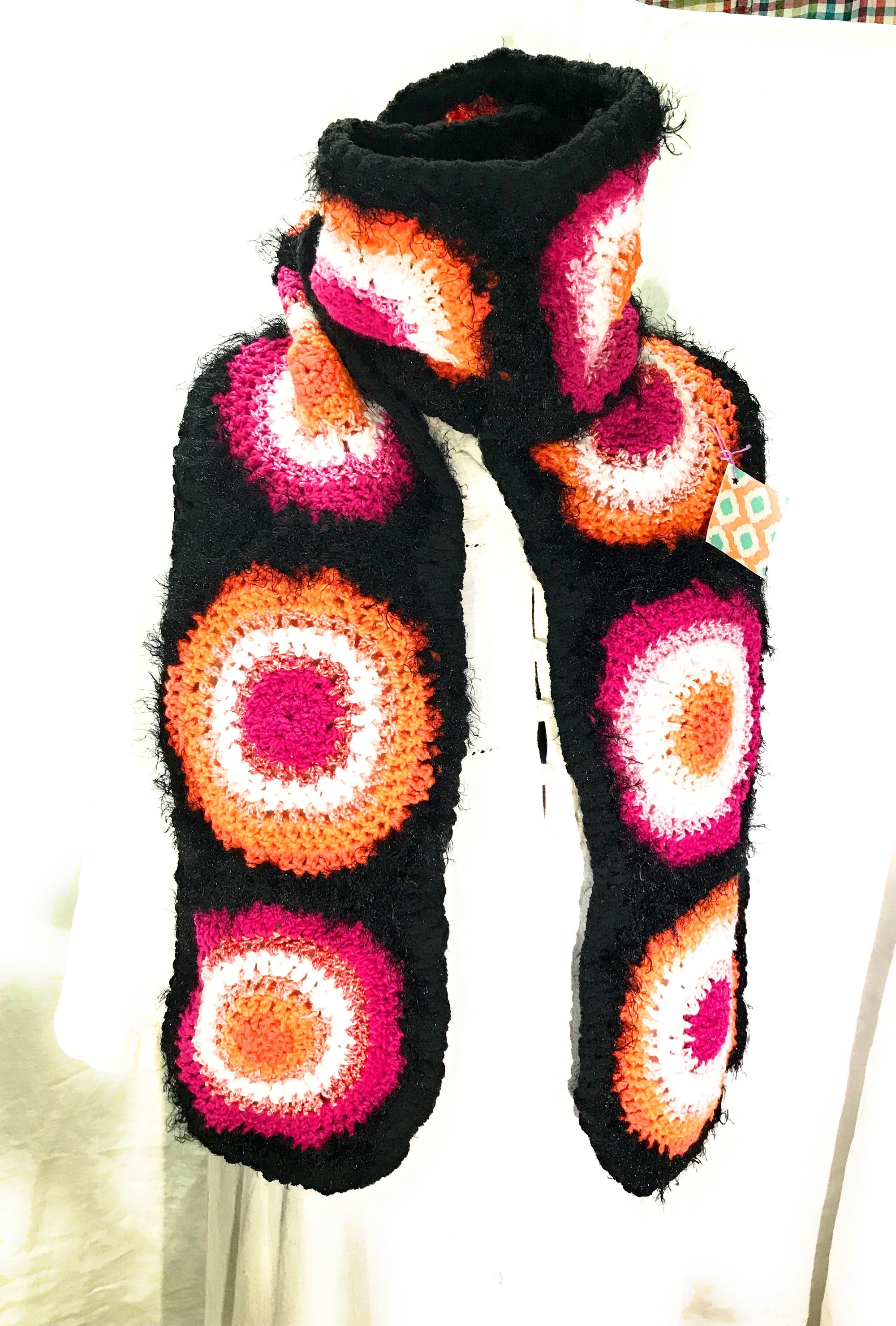 Scarf Orange and Pink Circles - Lesbian Pride