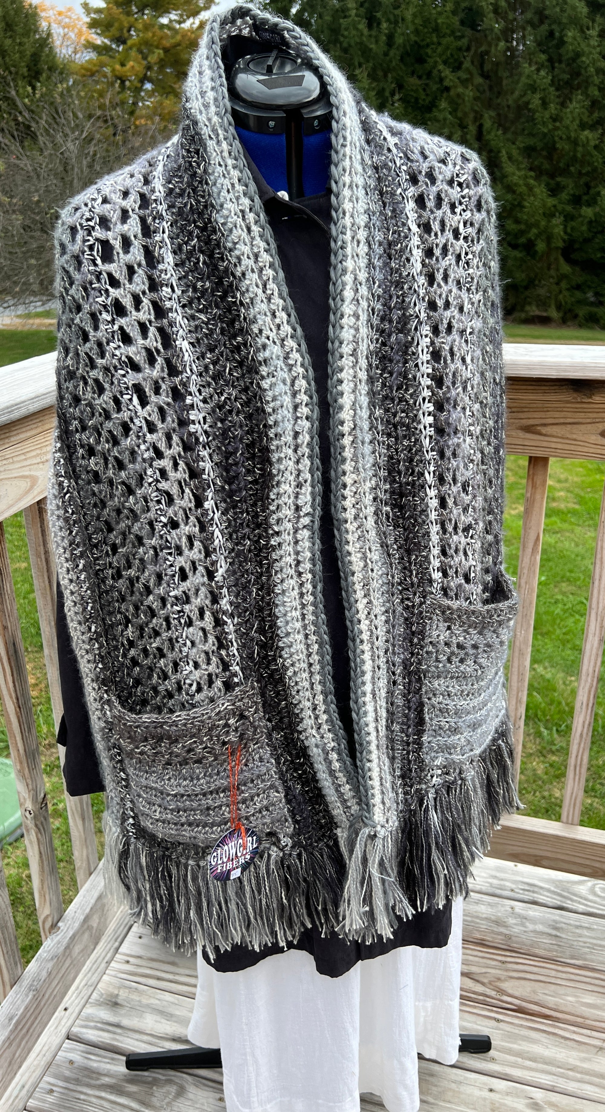 Pocket Shawl Gray and Silver Sparkle