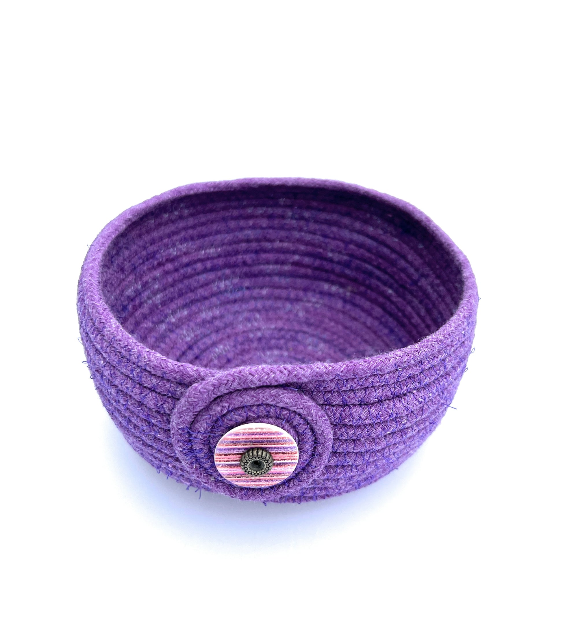 Coiled Rope Bowl in Lavendar Purple