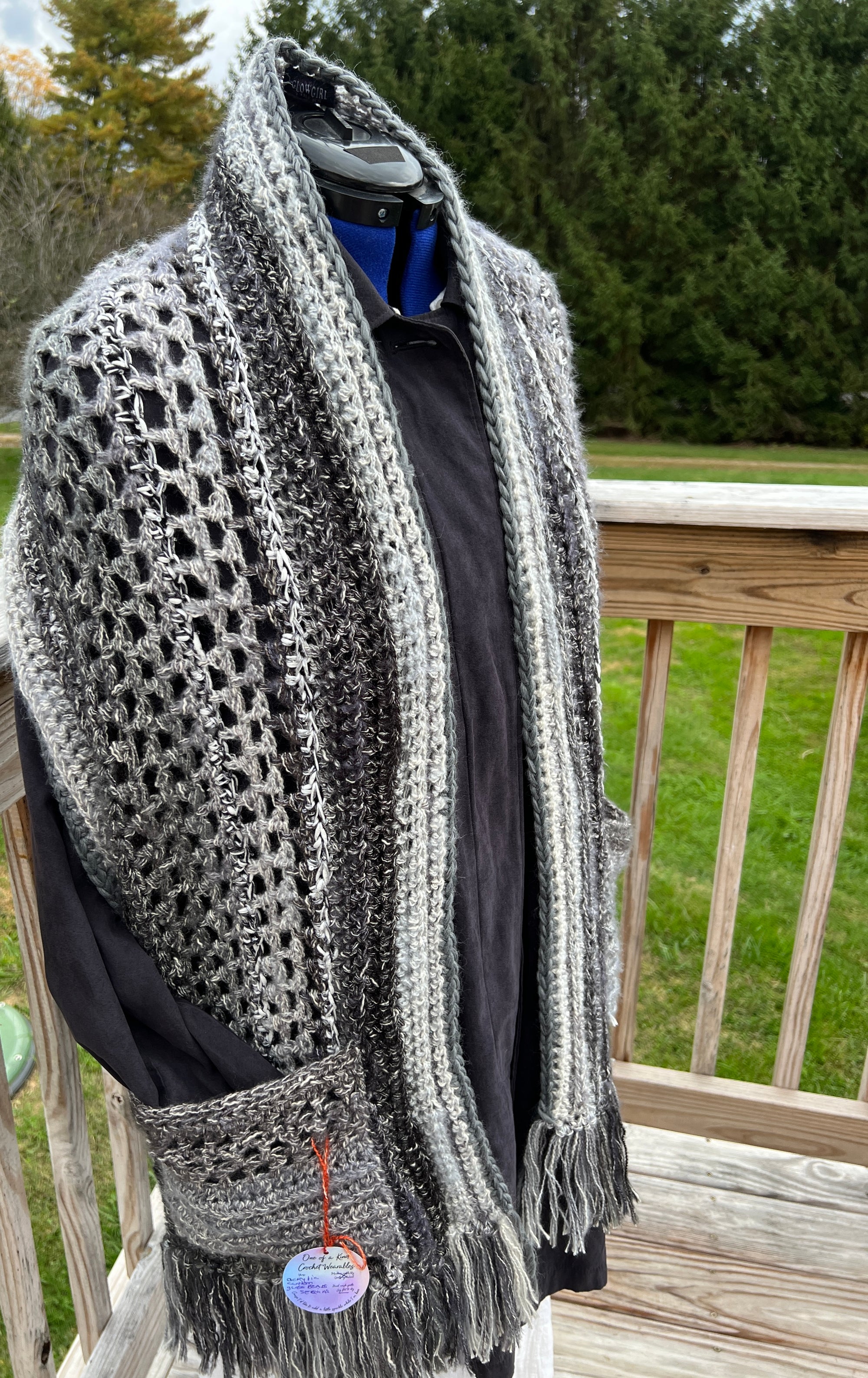 Pocket Shawl Gray and Silver Sparkle