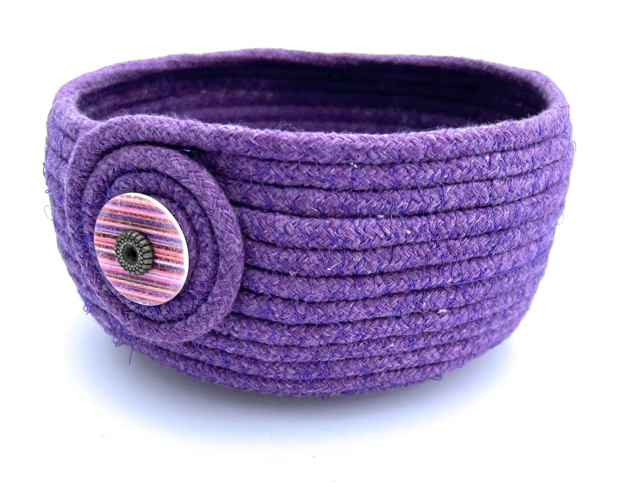Coiled Rope Bowl in Lavendar Purple