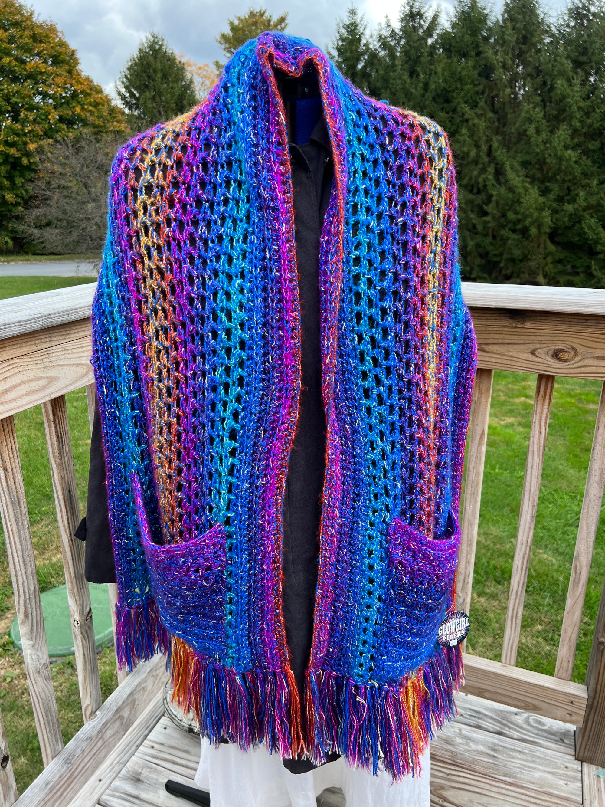 Pocket Shawl Variegated Rainbow