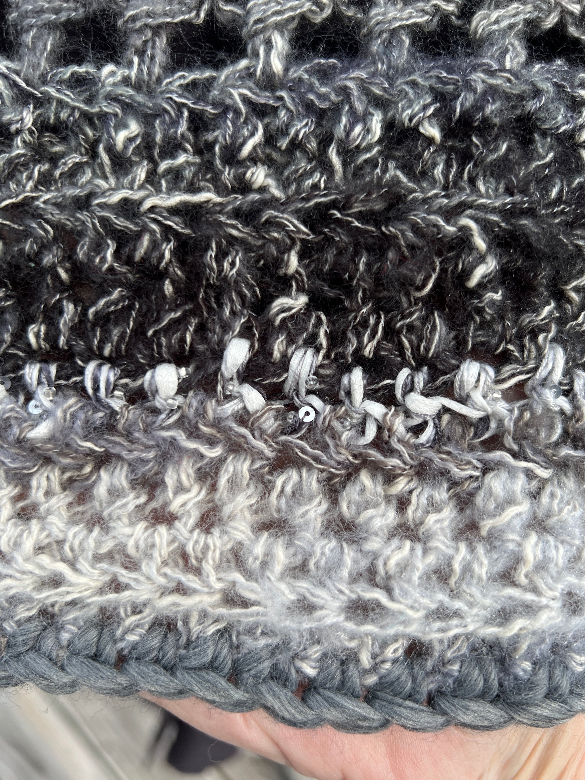 Pocket Shawl Gray and Silver Sparkle